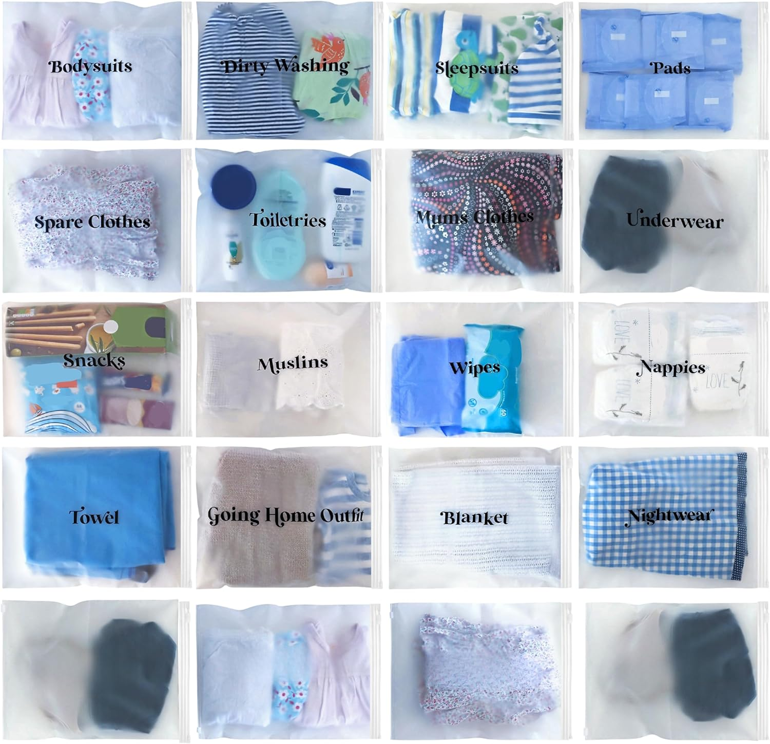 21X Baby Hospital Maternity Organiser Bags Essentials | Baby Shower | Mum to Be | Labor & Delivery Bag Labels image number 4