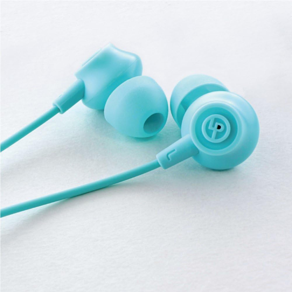 Iphone LP-MEP07BL Smartphone Earphones (Volume/Microphone Included) Extreme Sound Range Plain Blue - Blue image number 4