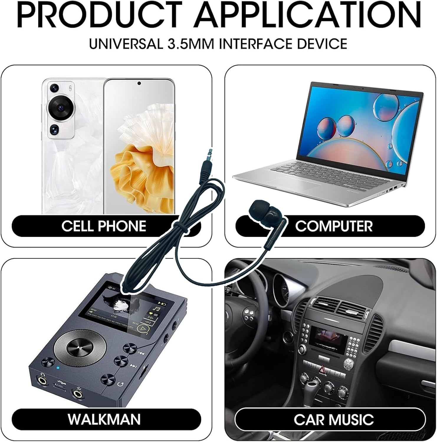 Rakiuty Single-Sided In-Ear Mono Earbuds, 3.5 Mm Connector, Durable and Compatible with Smartphones, MP3/MP4 Players, Laptops, Tablets, Headphones for Tour Guides - Single-Ear Use image number 2