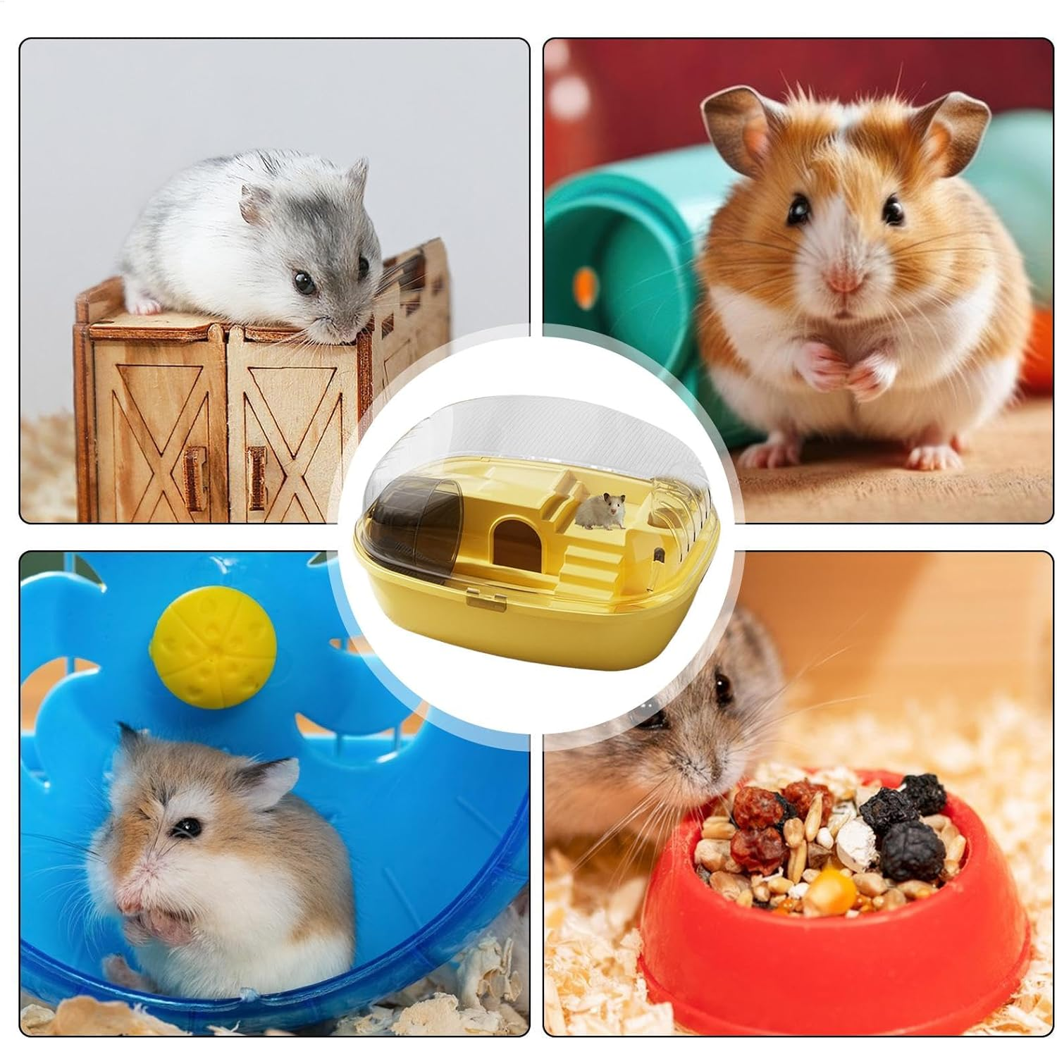 Jaula for Jerb - Hamster Cage | Interactive and Fun Transparent Acrylic Cage, Small Animal Habitats for Hamsters, Jerb and Mice, Including Water Bottle, Training Wheel image number 3