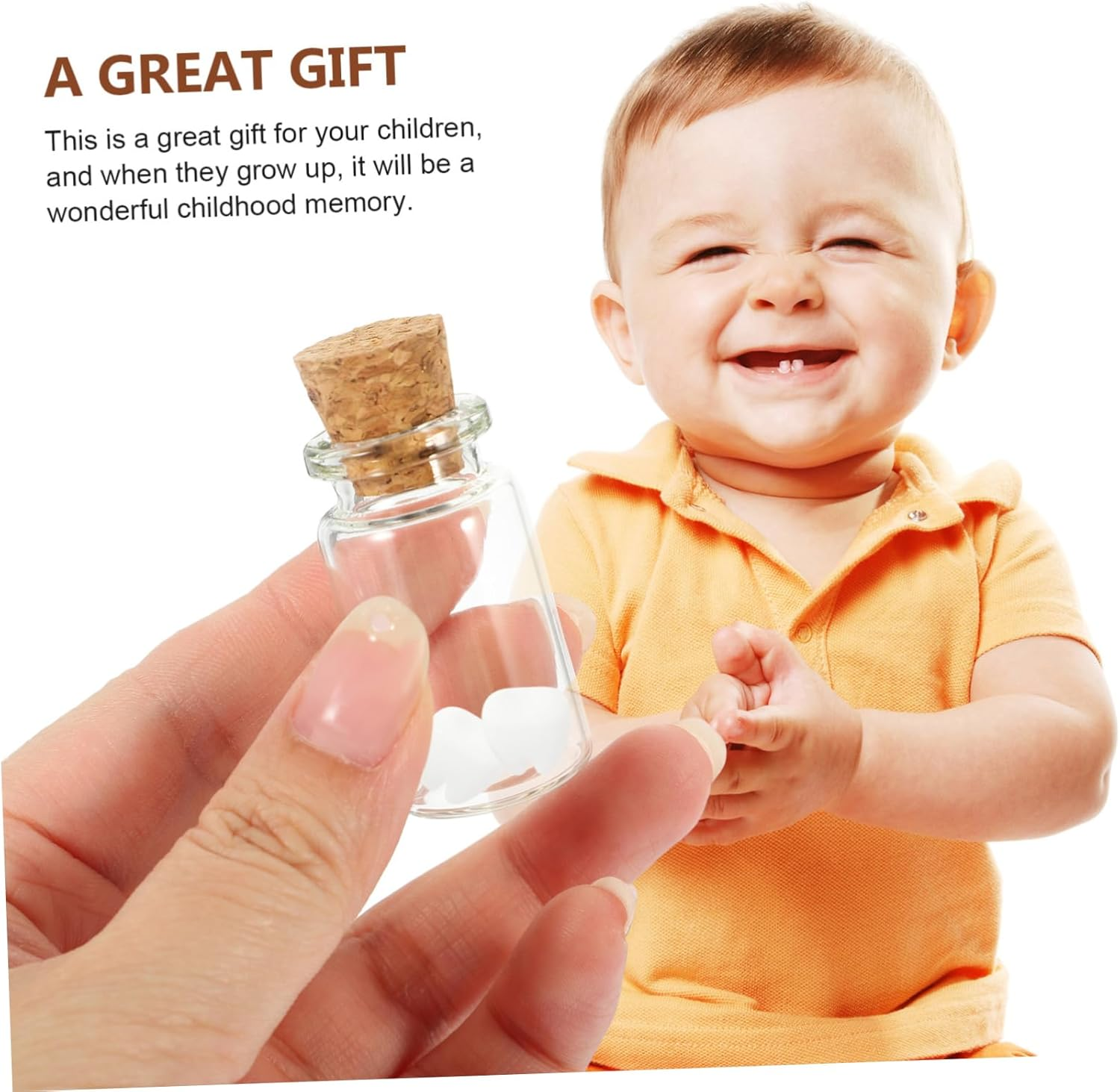 Baby Keepsake Holder Fetal Hair Box and Kids Teeth Keepsake Organizer Glass Set of 3 for Newborn Memory Collection Random Style image number 4