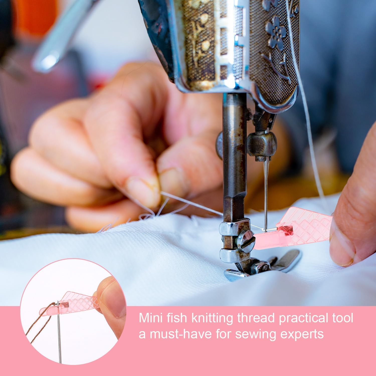 10Pcs Fish Mouth Sewing Machine Needle Threader, 2024 New Fish Type Needle Threader Automatic Sewing Needle Threader for Sewing Embroidery DIY Craft Supplies Accessories(Pink) image number 5