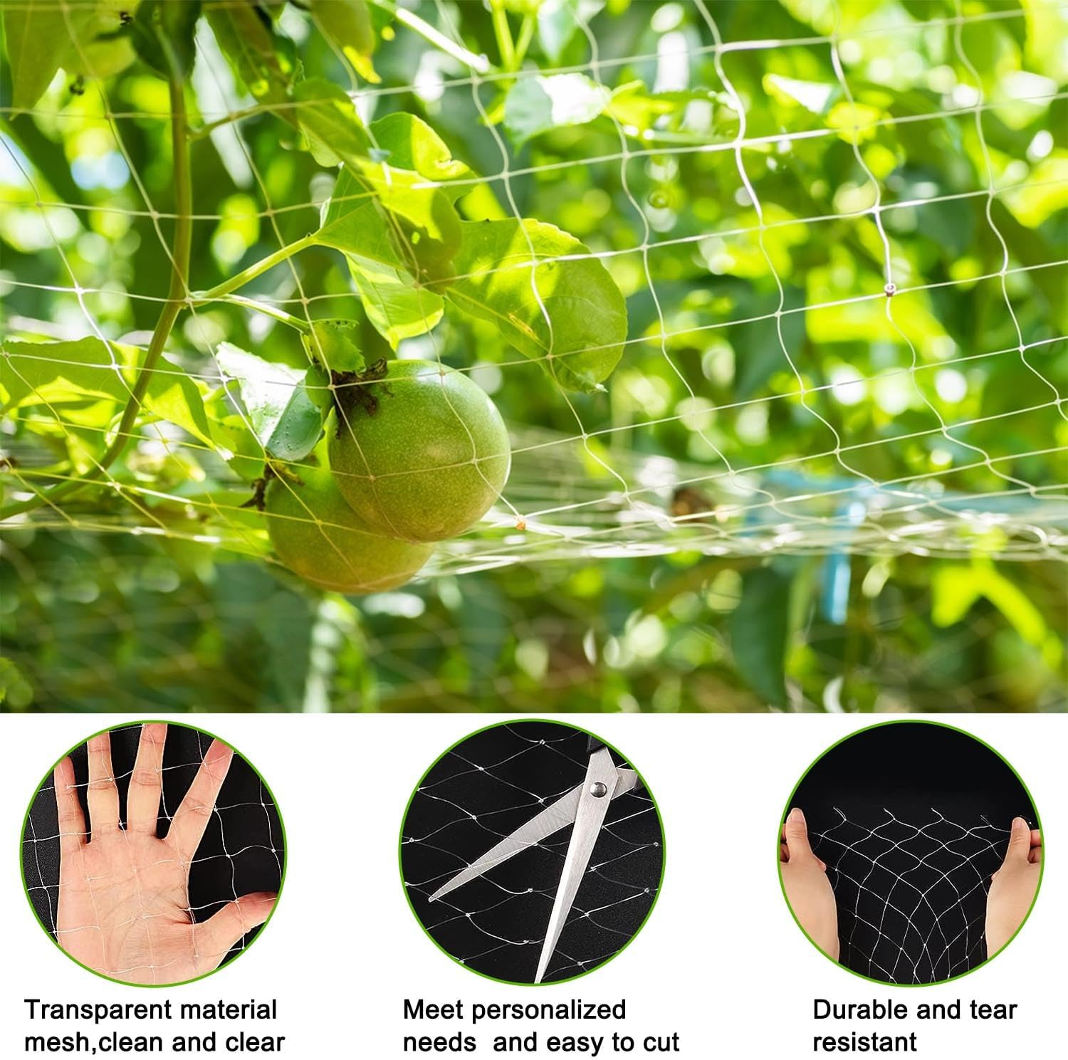 Lovesmile Cat Protection Net, Balcony Net, 5 X 5 M Balcony Net for Cats, Cat Net Balcony No Drilling, Bird Protection Net Tight Mesh, Bird Nets Bird Protection Net for Garden Fences, Fences, Orchards image number 6