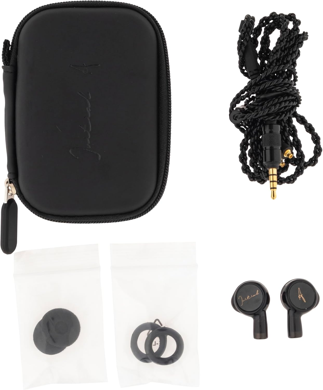 Initial a - Yui - 0.56 Inch (14.2 Mm) Flat Drive Driver In-Ear Earphones with Mic Black Approx. W 0.7 X H 1.2 X D 0.5 Inches (19 X 30 X 13 Mm) image number 3
