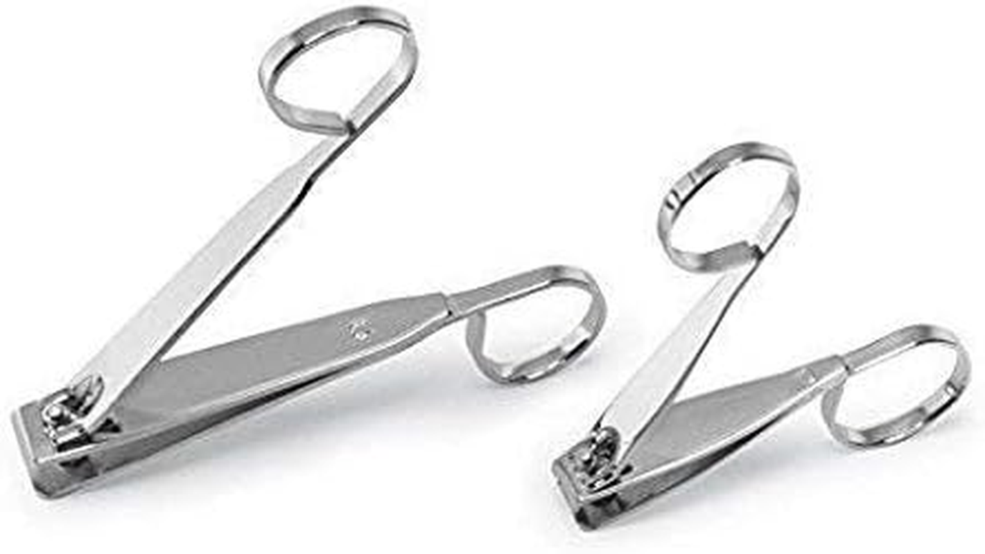 EZ Grip Nail Clipper, Premier Nail Clipper, Scissor Grip Nail Clipper, Sharp Stainless Steel Blade for Finger Nail,Toe Nail Clippers Set for Women and Man, Silver - 2 Pack (Large and Small) image number 2
