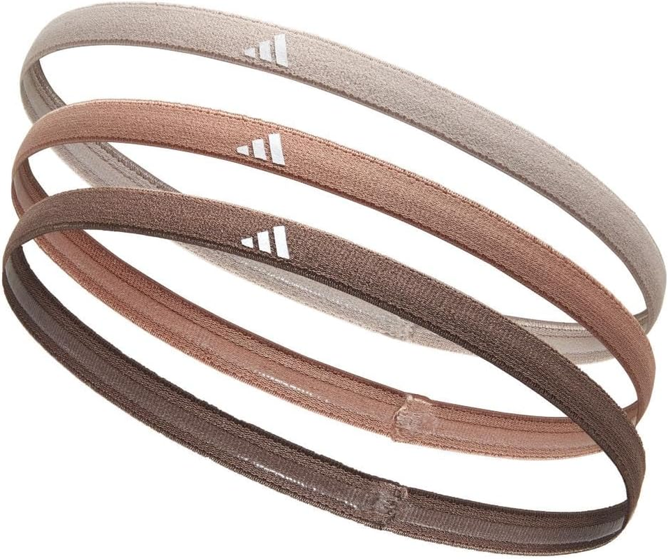 Adidas Sports Hair Band - Non-Slip Lycra Workout Headbands with Internal Silicone Strip, One Size Fits All, Ideal for Training, Gym, and Everyday Sport Use, (Taupe/Clay Strata/Earth Strata, 3 Pack) image number 1