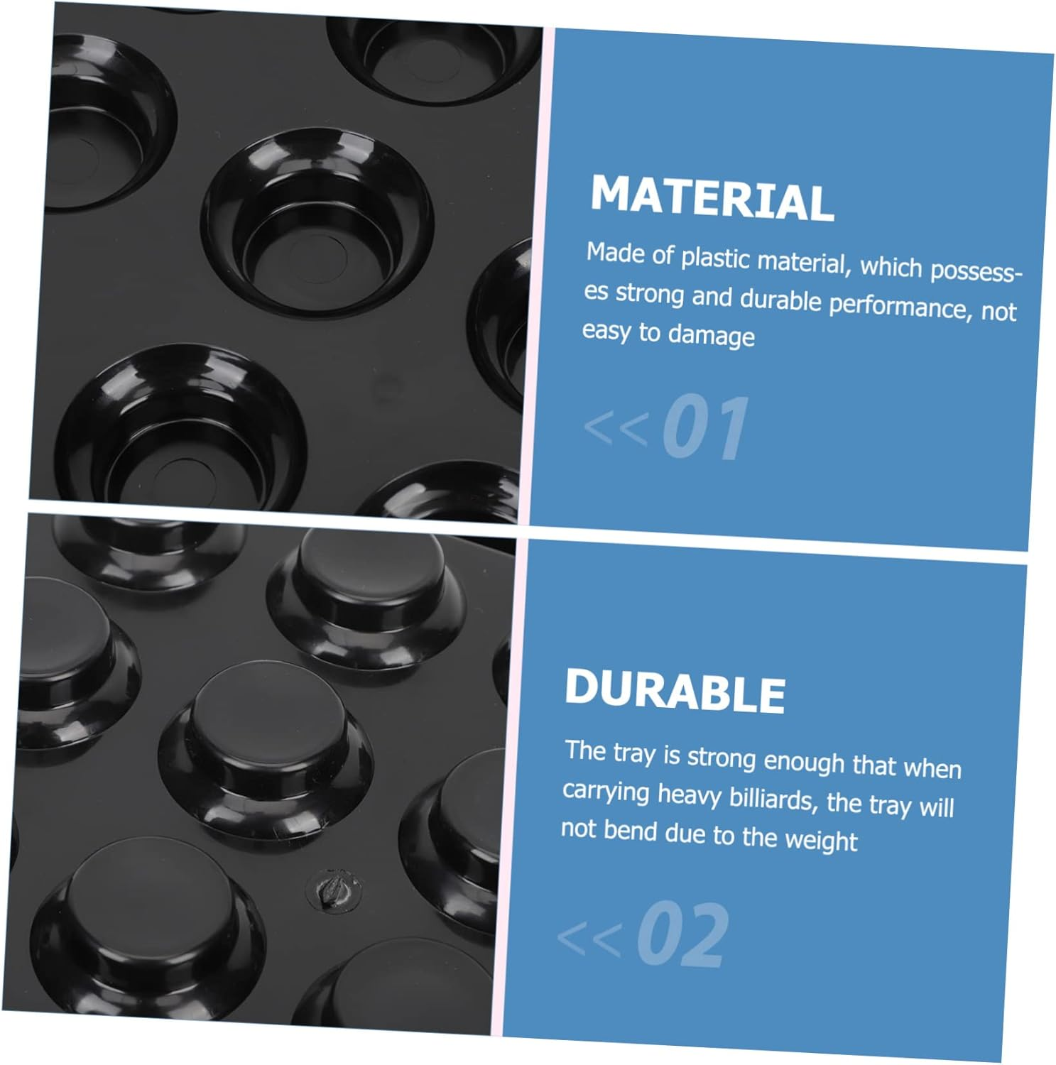 WOONEKY Snooker Ball Tray Billiard Carrying Tray Pool Ball Storage Plastic Lightweight image number 2