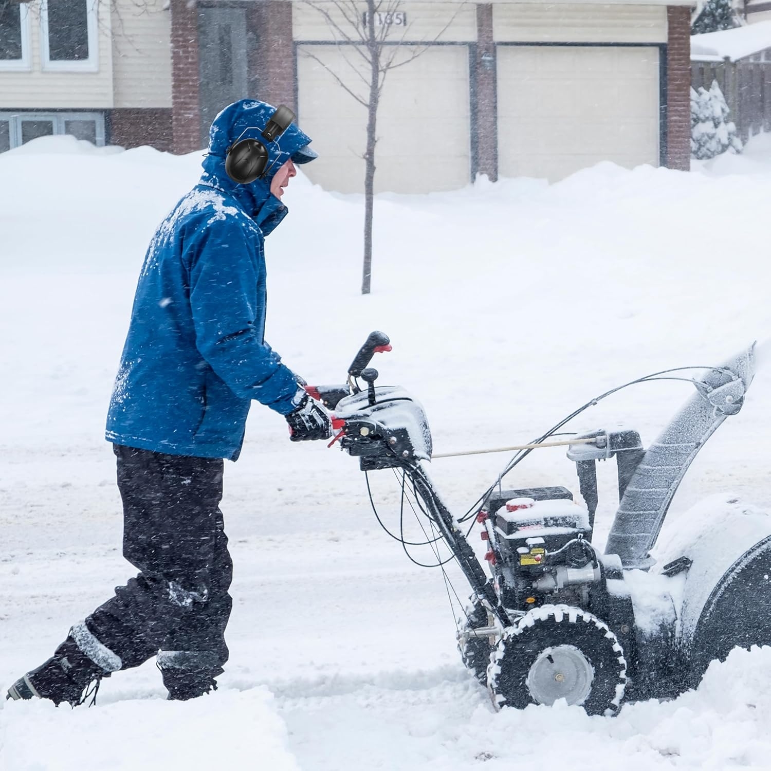 Procase Noise Cancelling Earmuffs, SNR 34 Db Ear Protection, Adjustable Sound Proof Headphones for Adults Kids, Noise Cancelling Headphones for Autism, Effective Hearing Protection -Black - Red image number 4