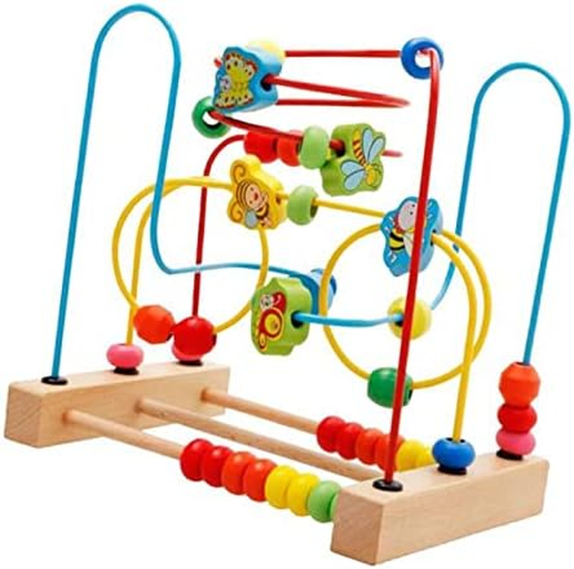 Wooden Baby Math Toy Circles Bead Abacus Maze Montessori Educational Toy