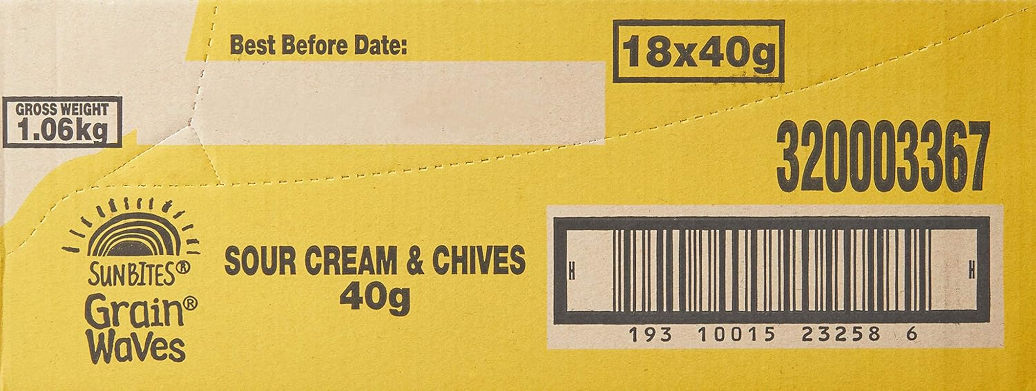 Sunbites Grain Waves Sour Cream and Chives Crackers, 18 X 40 Grams image number 2