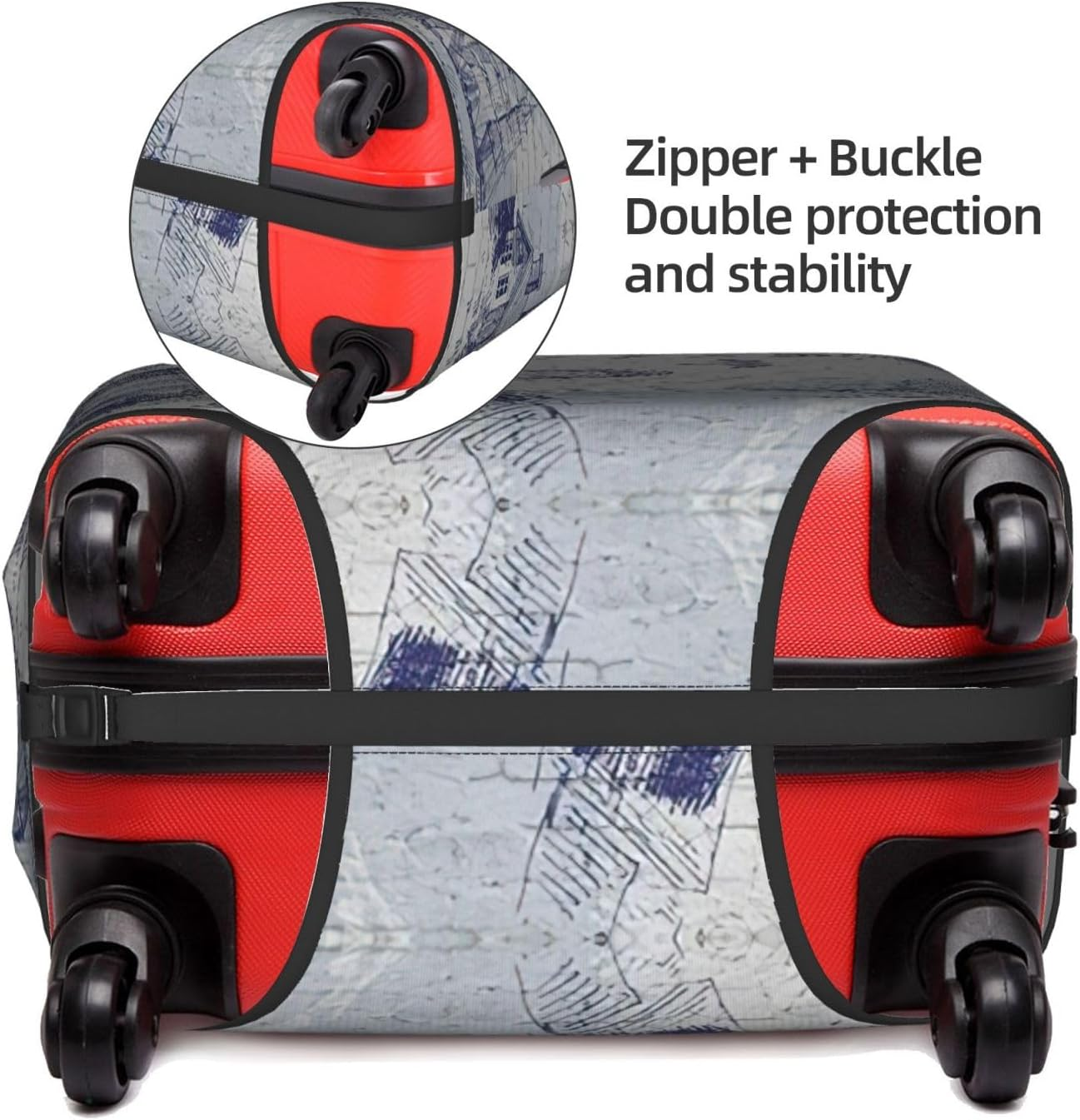 Odddot Sail Boat Nautical Compass Print Travel Luggage Cover,Suitcase Protector Cover, Washable Baggage Covers,For 18-32 Inch Luggage, Sail Boat Nautical Compass, X-Large image number 5