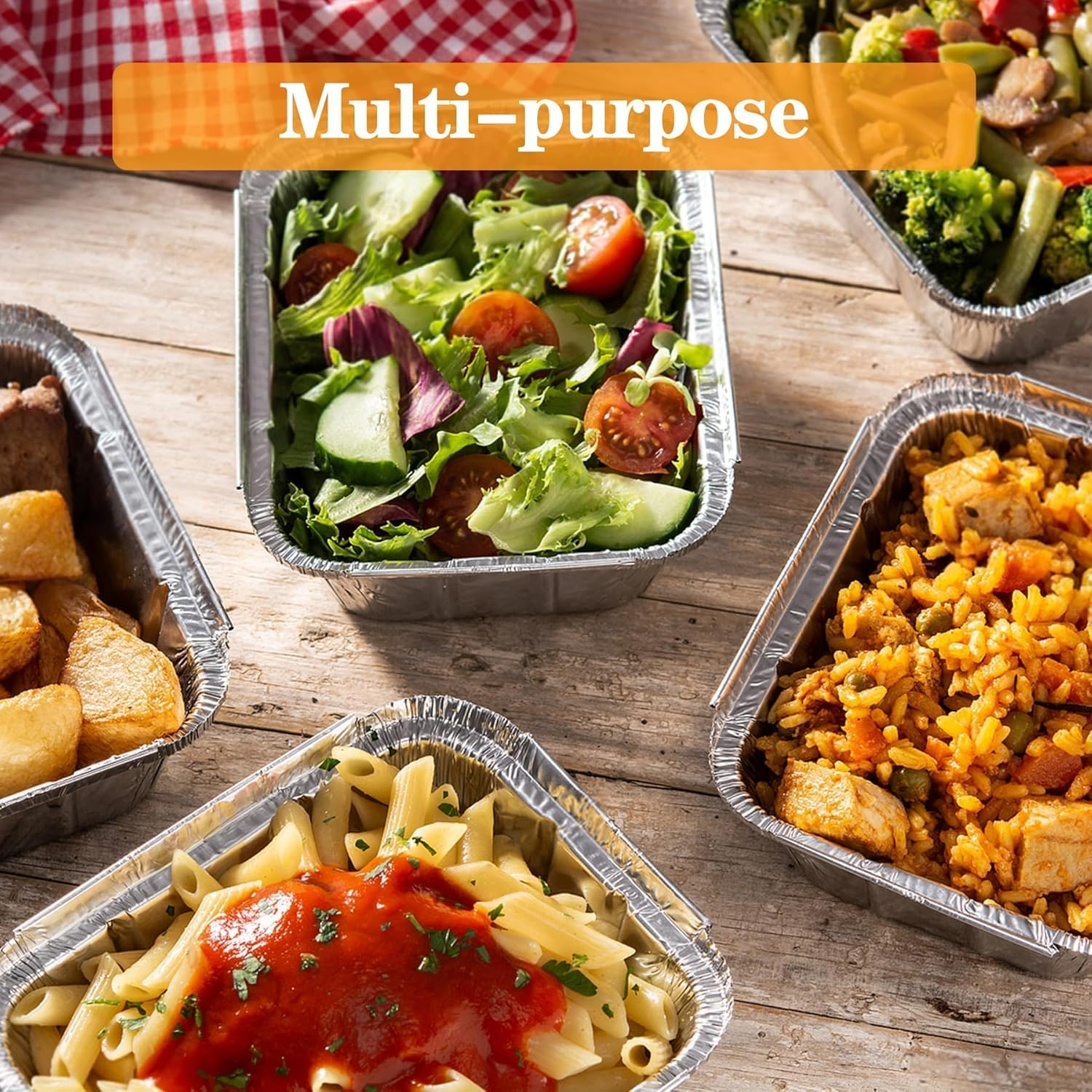 20-Pack Aluminum Pans with Lids, 3500Ml Capacity Foil Food Containers with Lids, Disposable Tin Foil Pans for Baking, Meal Prep and Freezer, Takeout(With Lid, Large 32X26X6Cm) image number 1