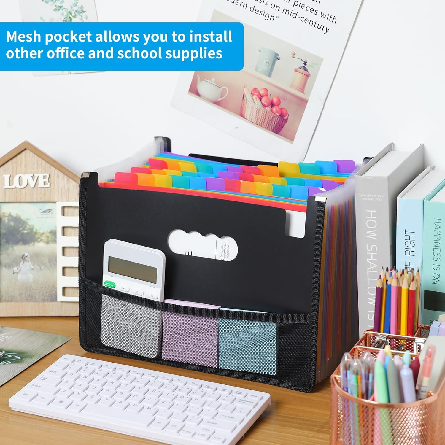 EOOUT 36 Pockets Expanding File Folder, Letter Size Accordion File Organizer with Cloth Edge Wrap Super Large Capacity for Storage Teachers Office and School Supplies image number 3