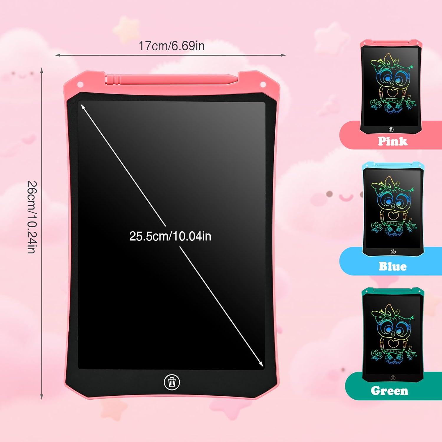 Eoocoo Kids Toys Gifts, Writing Tablet 10 Inch Doodle Board, Mess Free Colouring Book for Toddlers, Party Birthday Gifts, Toddlers Travel Essentials, Toys for Girls Boys 3 4 5 6 7 8 Years image number 5