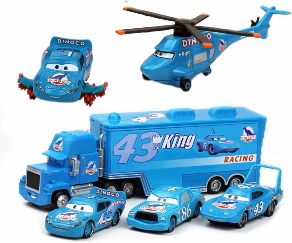 Wltk Movie Cars 2 3 Track Talkers Haul Mack & Track Talkers Mcqueen Jackson Storm Cruz Ramirez Vehicles (DINOCO Team), No.43 Set