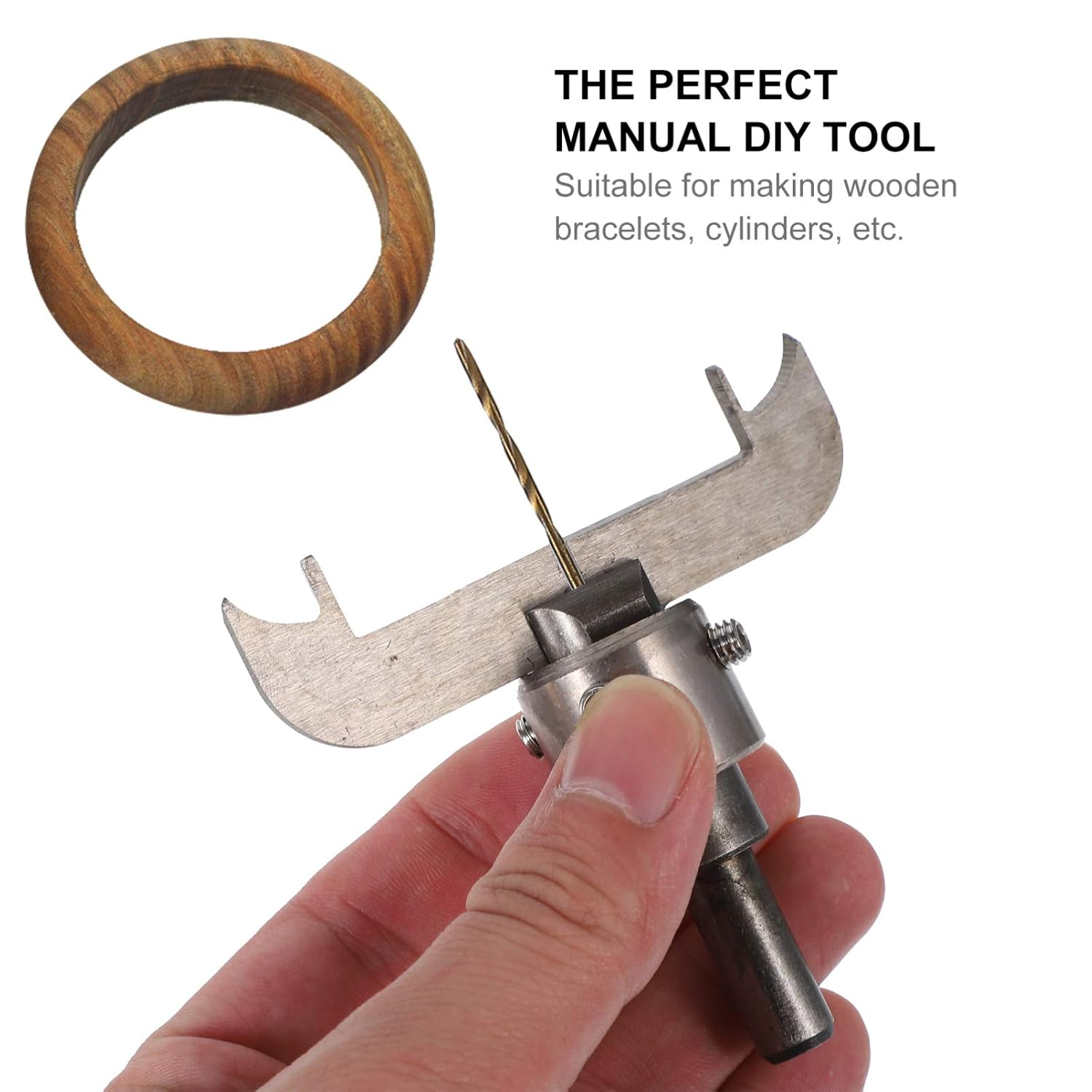 EXCEART Bracelet Drill Bit Set Wooden Bracelet Maker Milling Cutter 2.4 Inch Carbide Router Bits for Bead Jewelry Making and Woodworking image number 4