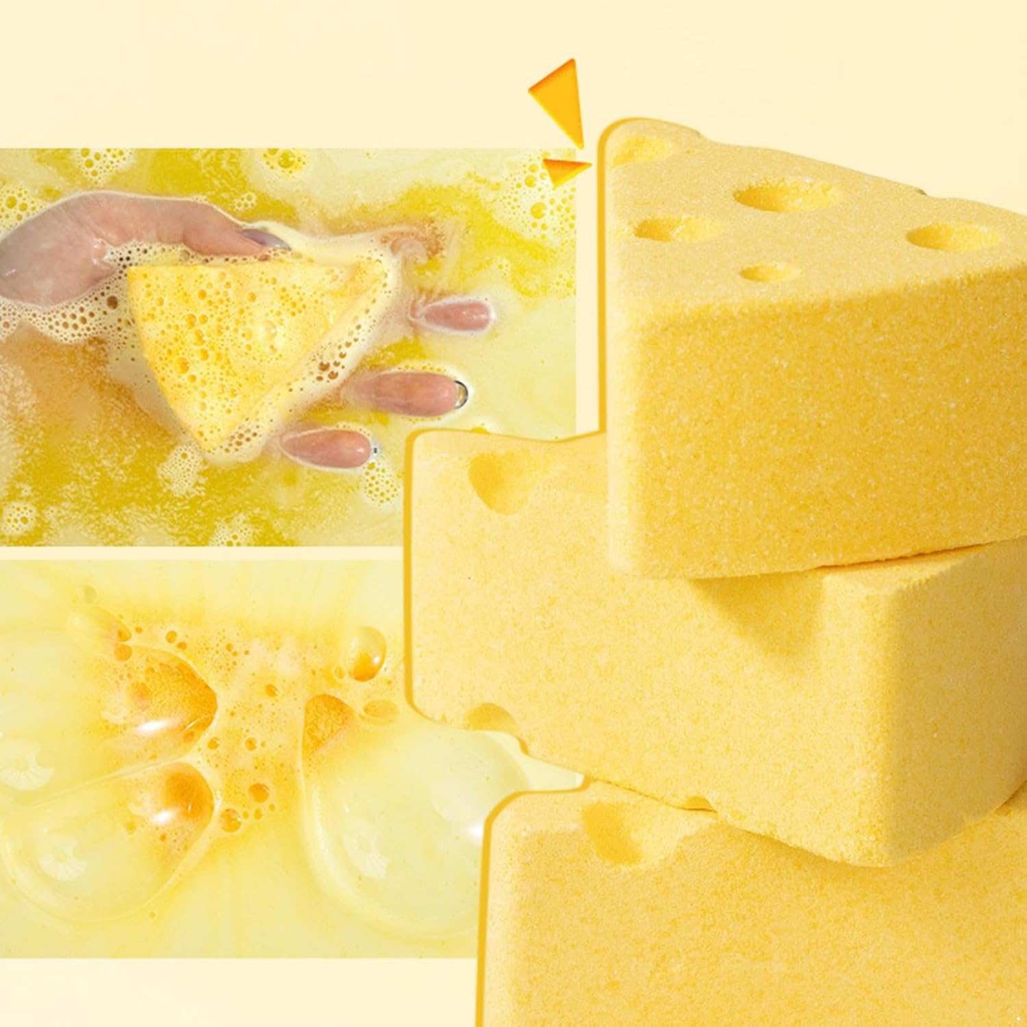 Aislor the Cheese Bath Single Cheesy Bath Bomb, Luxurious Moisturizing Fizzie Yellow One Size image number 2