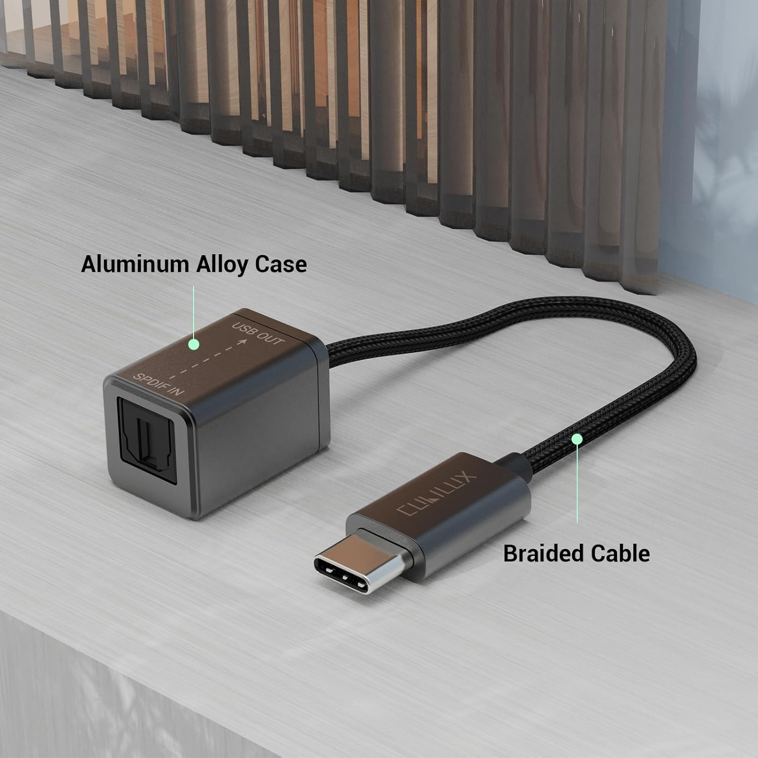 Cubilux USB C SPDIF Receiver [Stereo Recording ONLY, NOT for Playing Audio] Optical/Toslink Line-In Adapter for Type C Laptop Tablet Phone, Iphone 16/15, Ipad Pro 13/12.9/11, Ipad Air 13/5Th, Macbook image number 4
