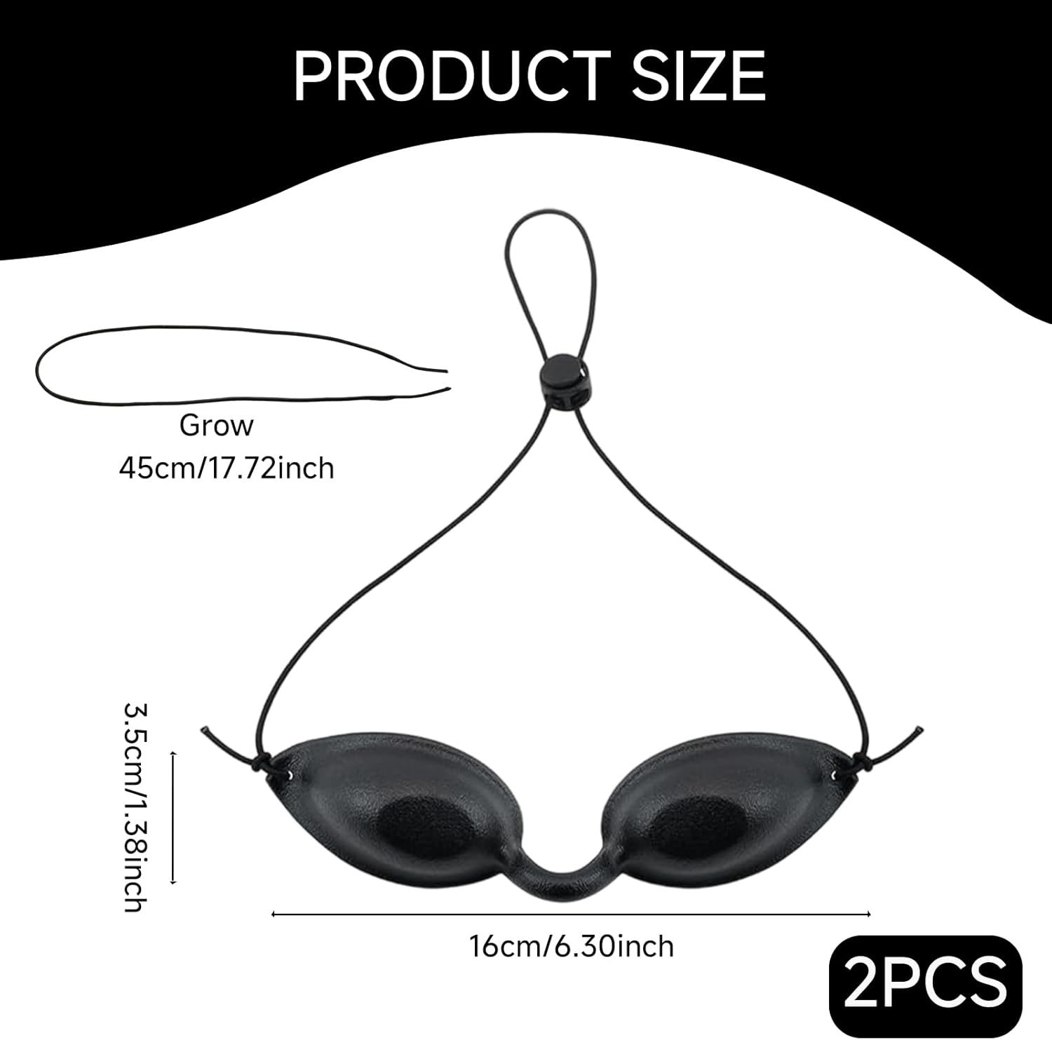 Infrared Light Therapy Safety Goggles - LED Glasses Eye Protection for IPL UV Treatments Sunbathing - Adjustable Strap Soft Silicone 2 Pcs with Transparent Glasses Cases Black image number 4