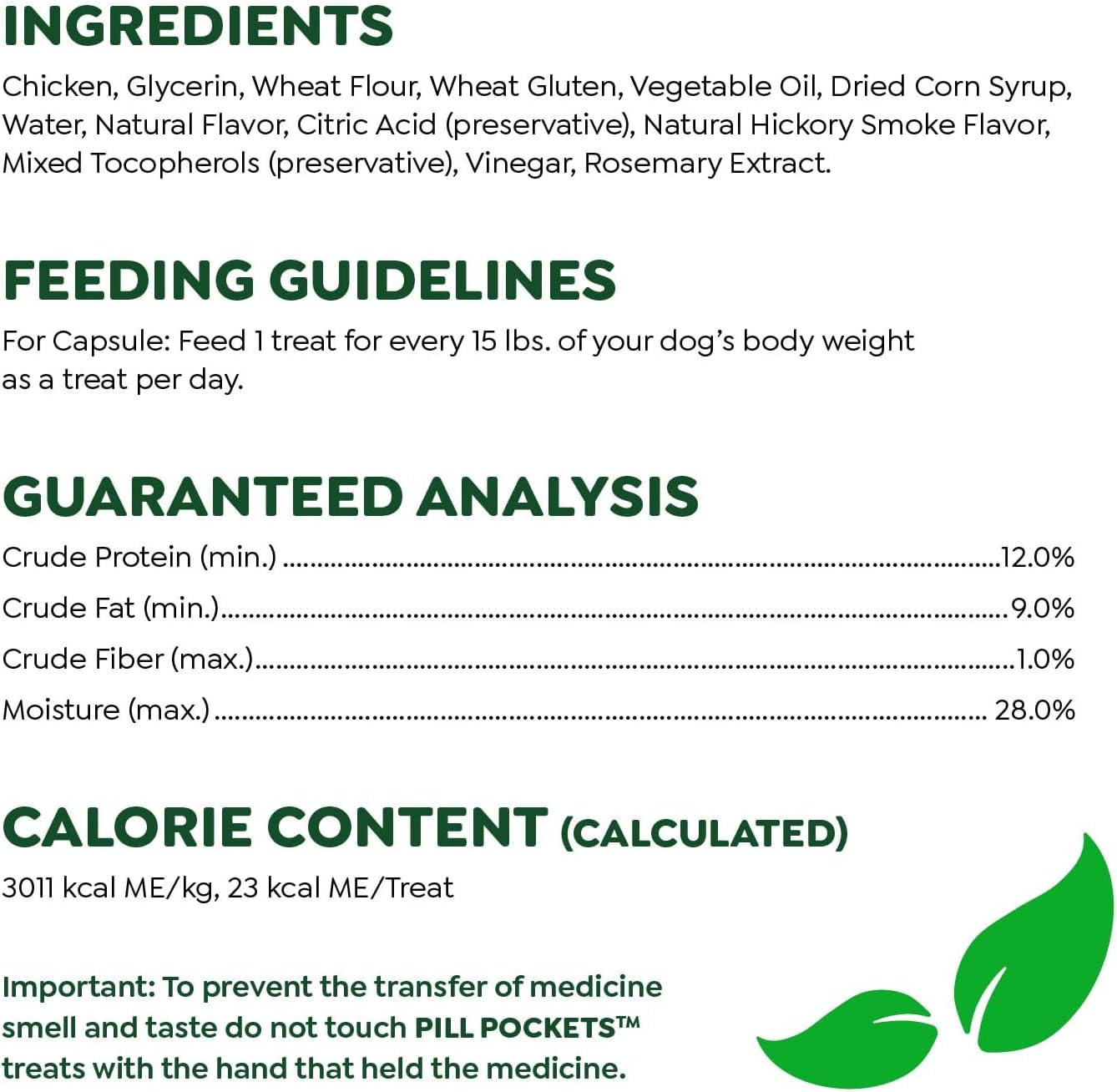GREENIES Pill Pockets Capsule Size Natural Dog Treats Chicken Flavor, 15.8 Oz. Value Pack (60 Treats) image number 1