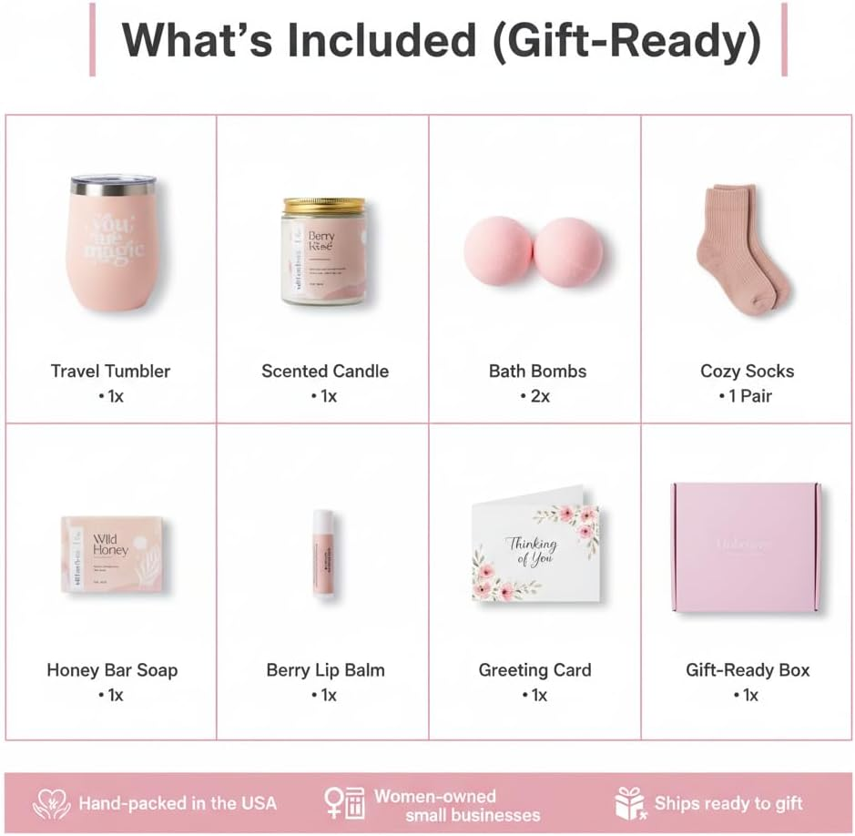 Unboxme Gifts for Women - Birthday Edition | Gift Box for Her | Thinking of You Gift Basket with Mug, Scented Candle, Bath Bombs, Soap + More | Unique Gift Ideas image number 2