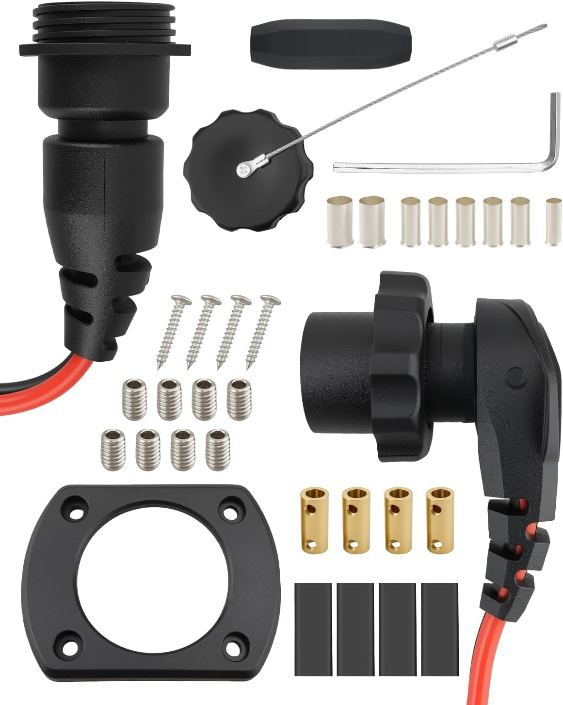 Trolling Motor Plug and Receptacle Fit for Minn Kota 1865120 MKR-28, Waterproof Heavy Duty 8AWG Rated to 60A Fit for Freshwater & Saltwater Marine Boat image number 4