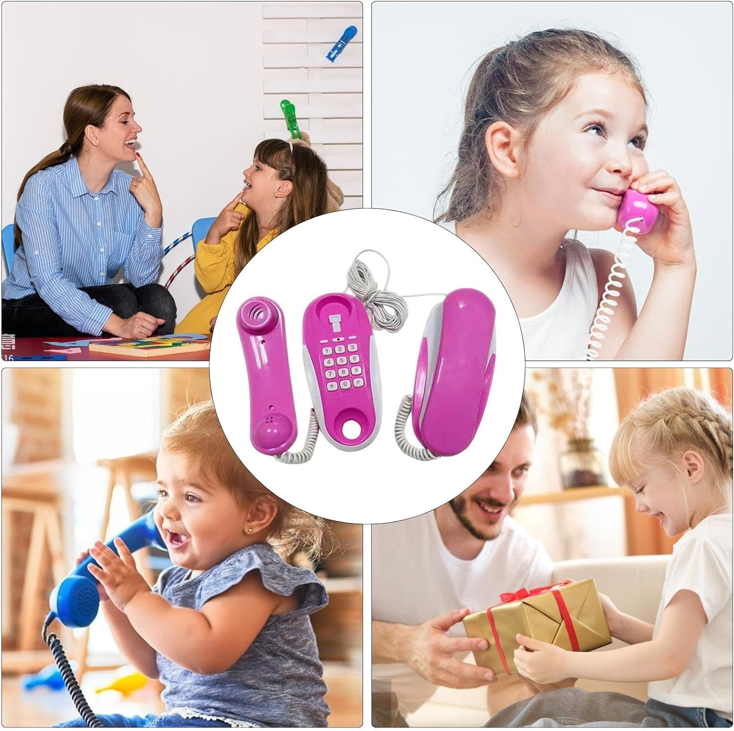 Kids Phone - Phone for Kids | Pretend Telephone with Real Ring Sounds, Intercom Toy with 23Ft Phone , Toys for Developing Communication (7.48X2.36X2.76 Inche) image number 6