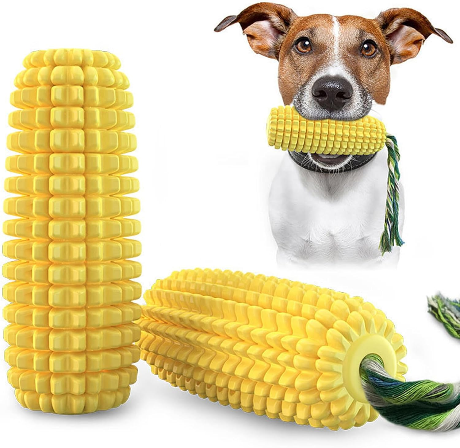 Esenlong Dog Chew Toy Corn Shape Puppy Toothbrush Teeth Cleaning Toys for Small Medium Large Dogs image number 2