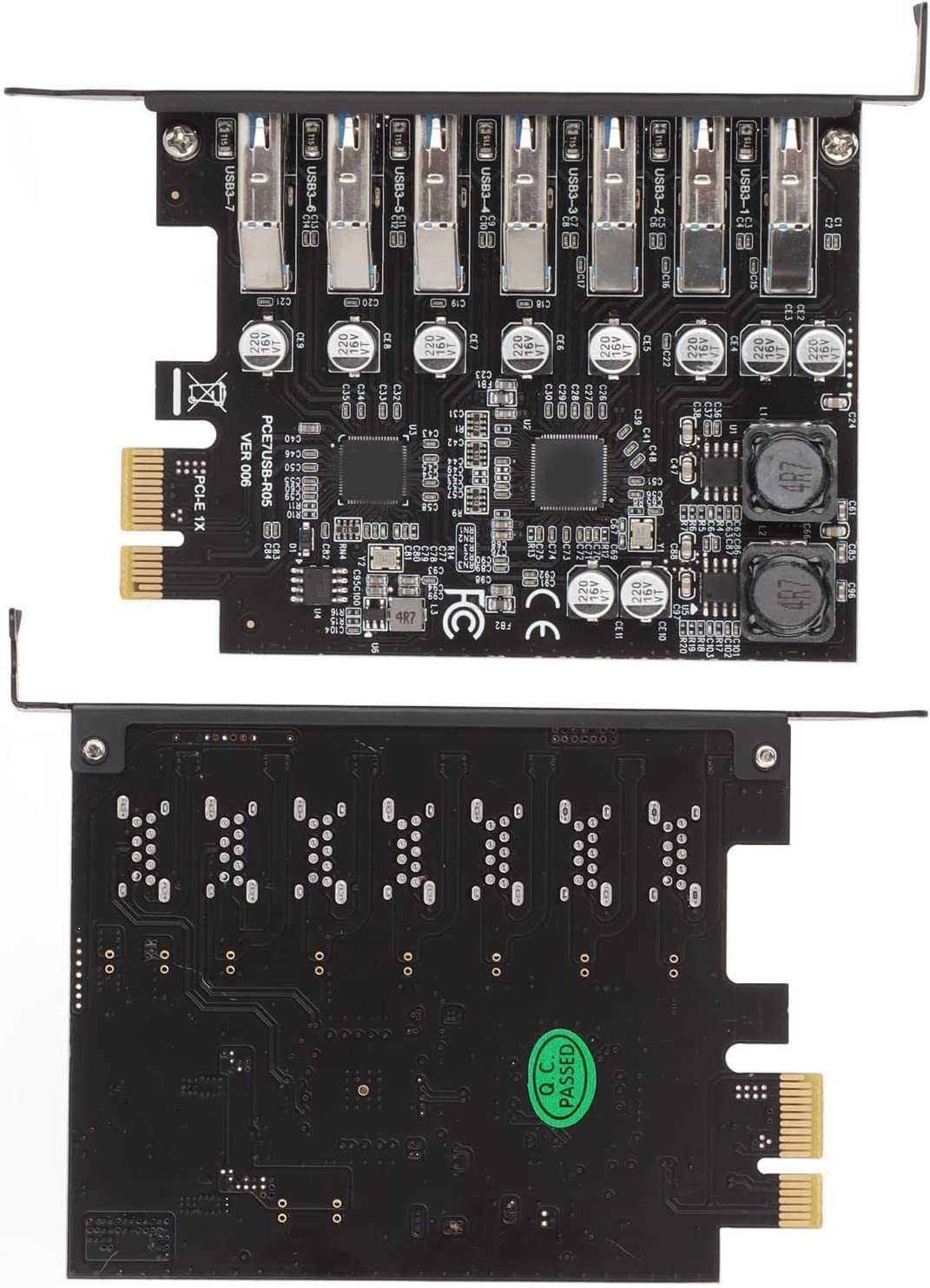 PCIE to USB 3.2 GEN1 7 Port Expansion Card, PCI Express USB Add in Card, Internal USB 3.2 GEN1 7 Port Front Expansion Card for Win XP Win 7 Win 8 Win 10 Win 11 Linux image number 3