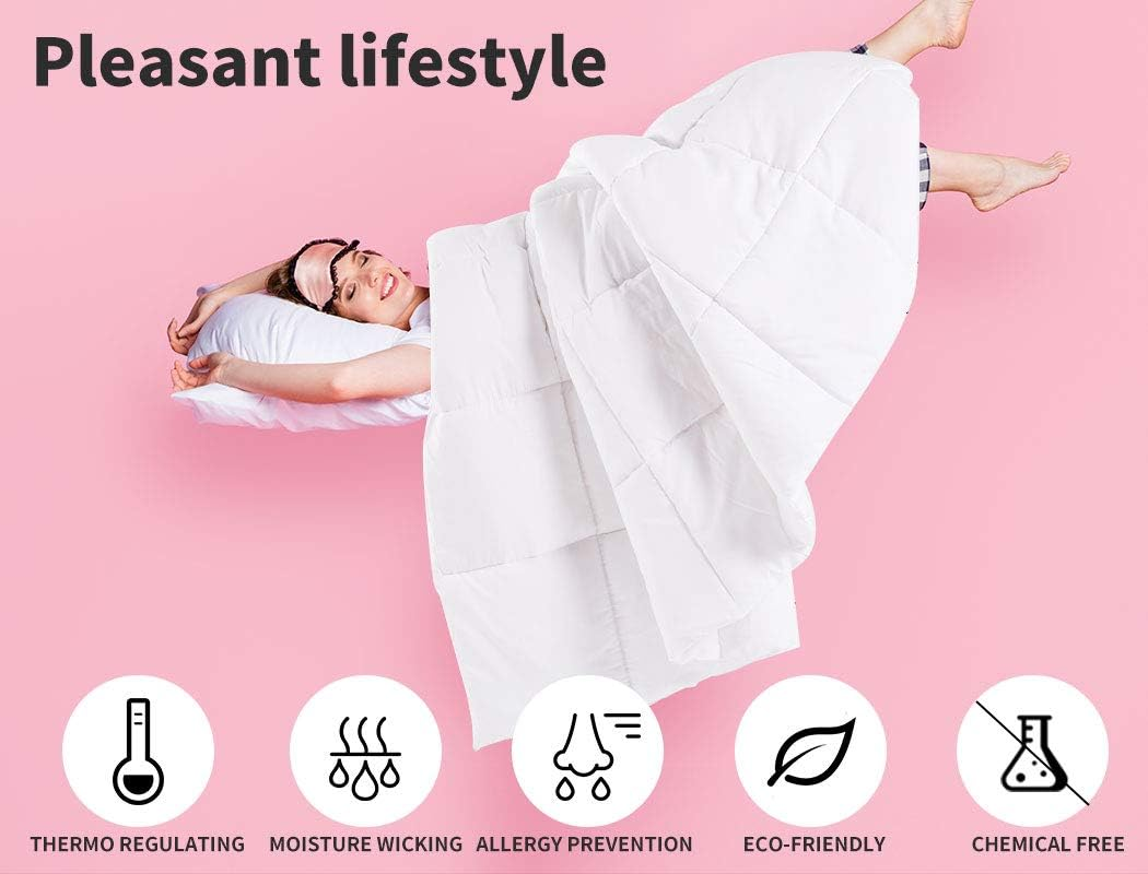 Dreamz All Season Microfiber Quilt 250GSM Siliconized Fiberfill Bedding Doona Duvet Throw Blanket Cover Summer Winter, Machine Washable, for Sleeping, with Storage Bag (Queen:210Cm X 210Cm) image number 1