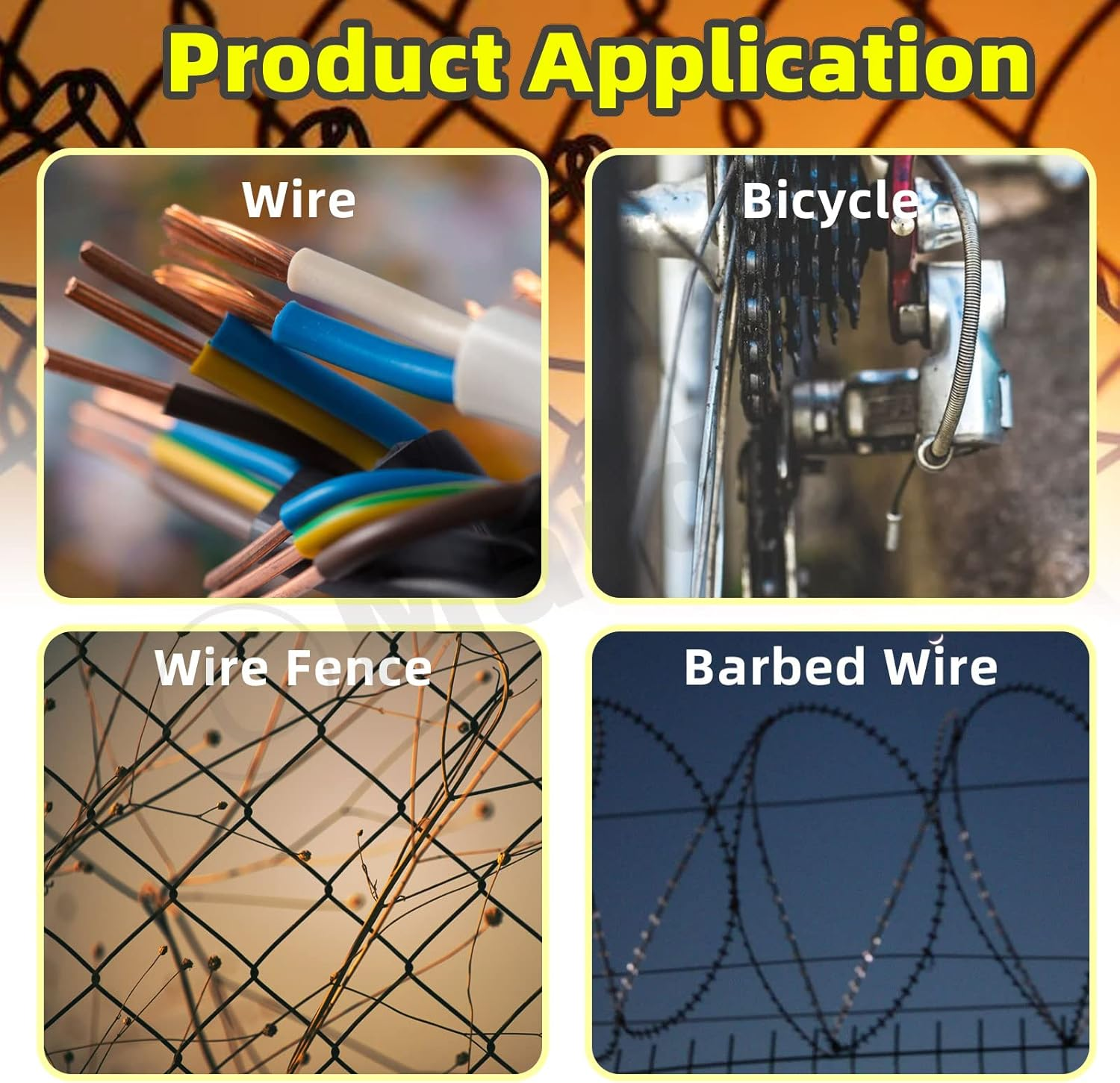 Mardatt 117Pcs Cable Wire Cutter Set Includes 8" Cable Cutter, 5 Sizes Aluminum Crimping Loop Sleeve & Wire Cable Thimbles and Anti-Cutting Gloves image number 1