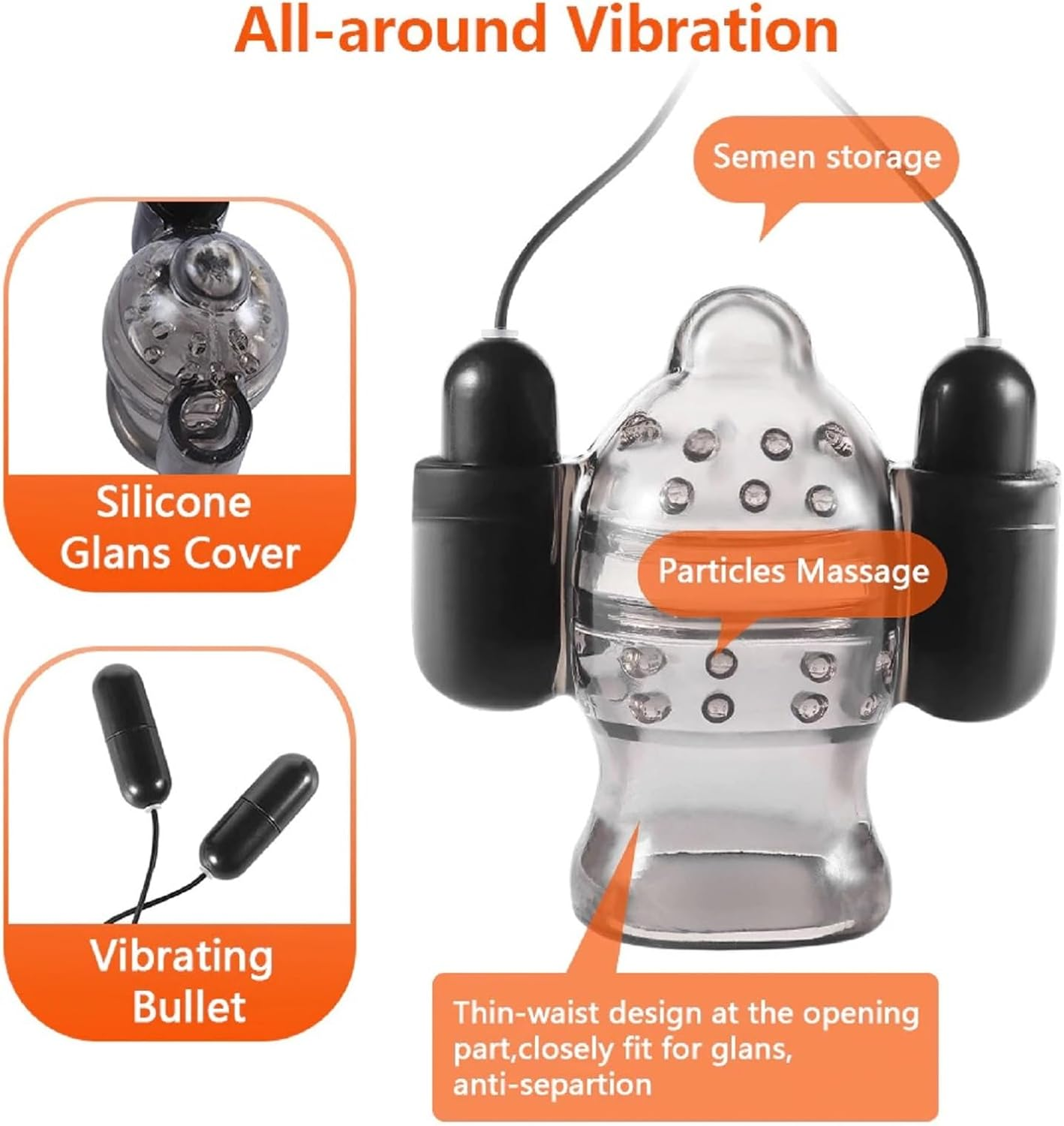 Male Sex Toys for Men Penis Vibrator - 10 Vibrating Modes, Vibrating Male Masturbator Glans Trainer Masturbation Sleeve Sex Toy image number 5