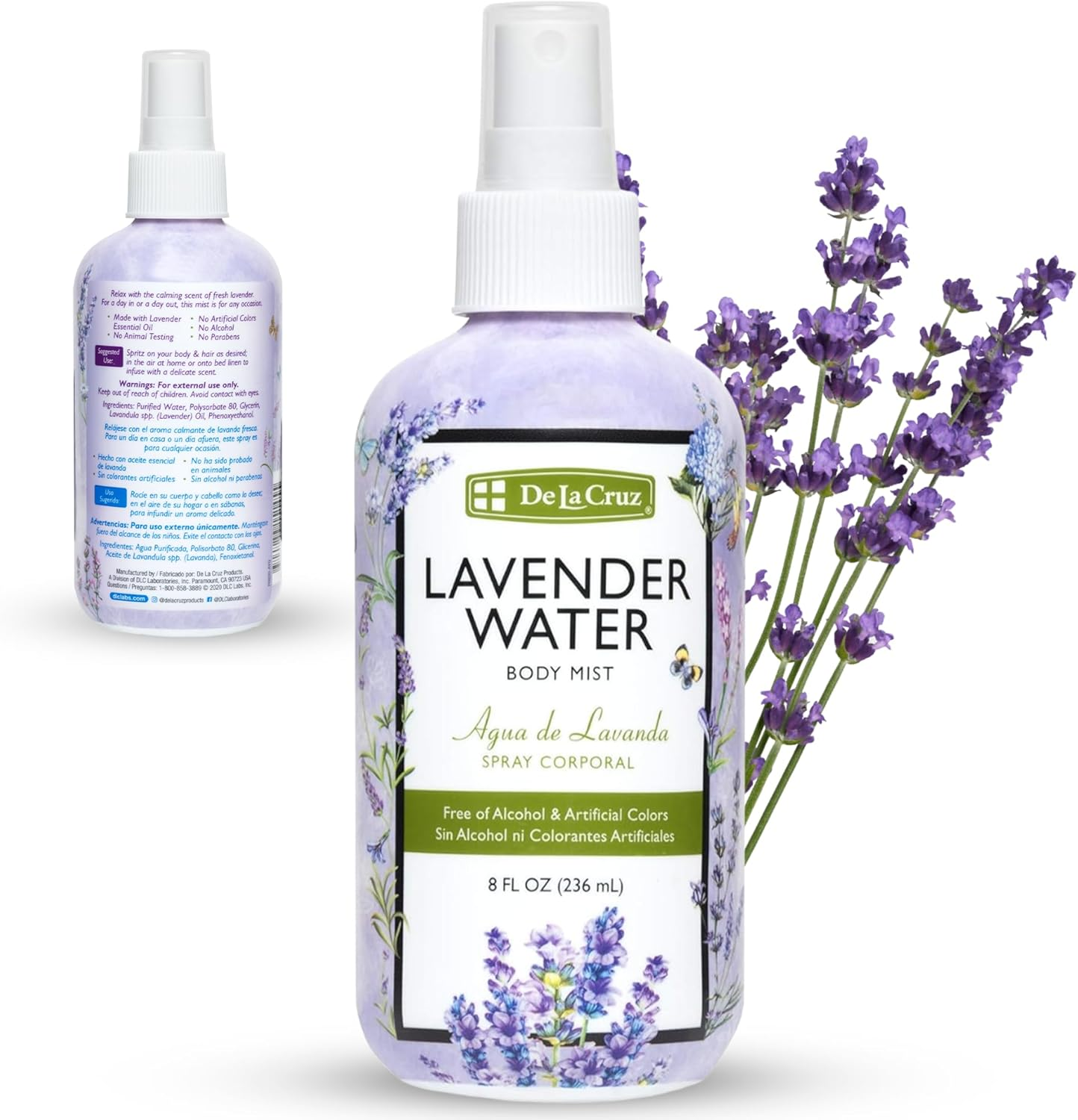 De La Cruz Lavender Water Body Mist - Lavender Spray Body Mist with Pure Lavender Essential Oil 8 Fl Oz (236 Ml) image number 2