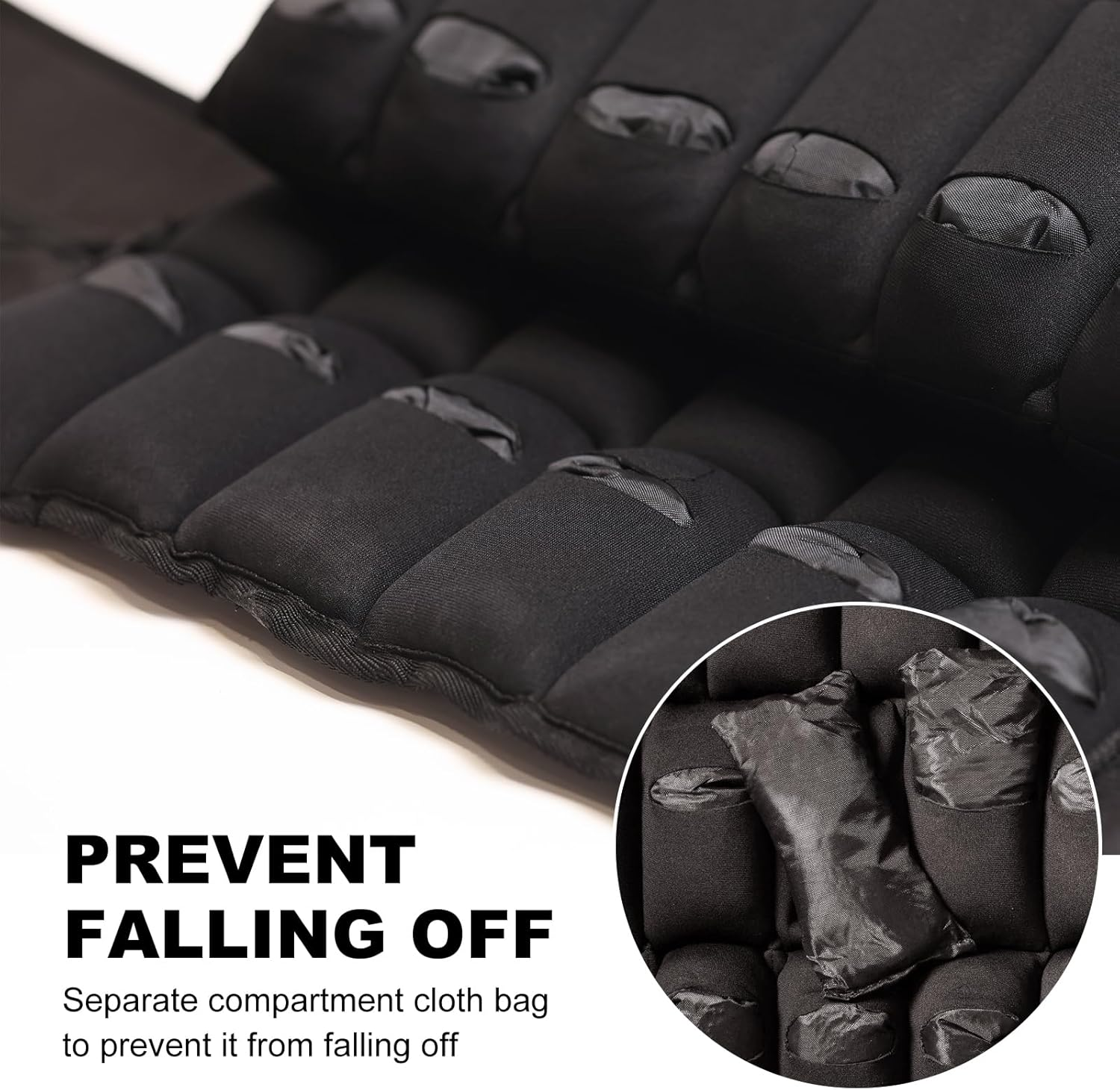 Professional Weighted Vest with 38 Weight Packs - Adjustable Weight Jacket for Men & Women,10Kg/15Kg/20Kg Exercise Vest Ideal for Strength Training, Marathon Running, Jogging, Home Fitness & Cardio - 15Kg-Black image number 5