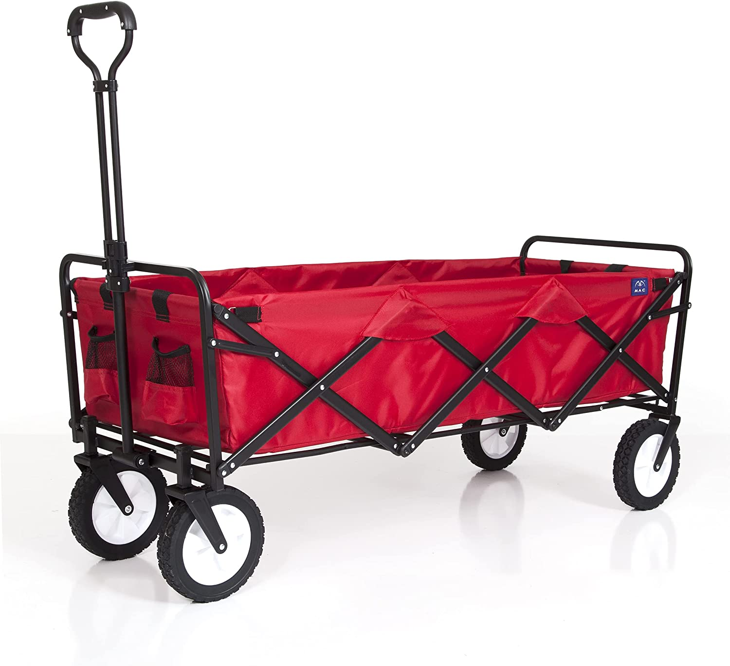 Mac Sports WTCX-201 Extended Collapsible Folding Outdoor Utility Wagon, Red