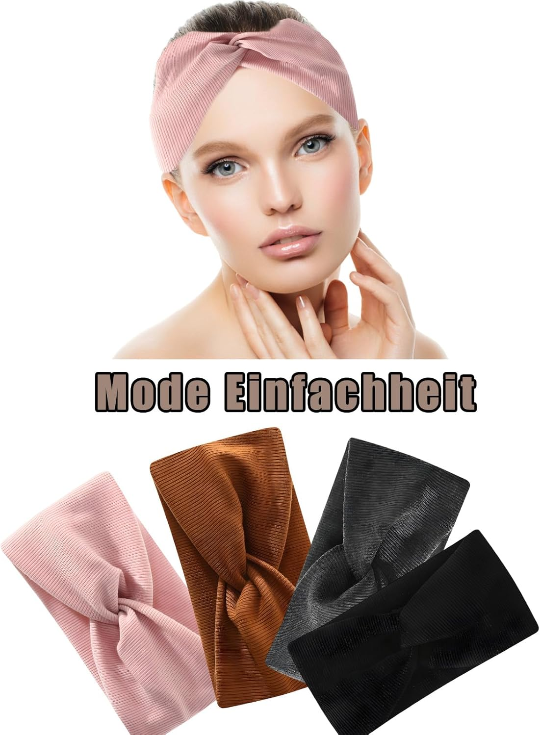 4 X Women'S Headband, Thin Headband for Women and Girls, Comfortable Headband for Sports and Everyday Life, Also for Festival Parties image number 2