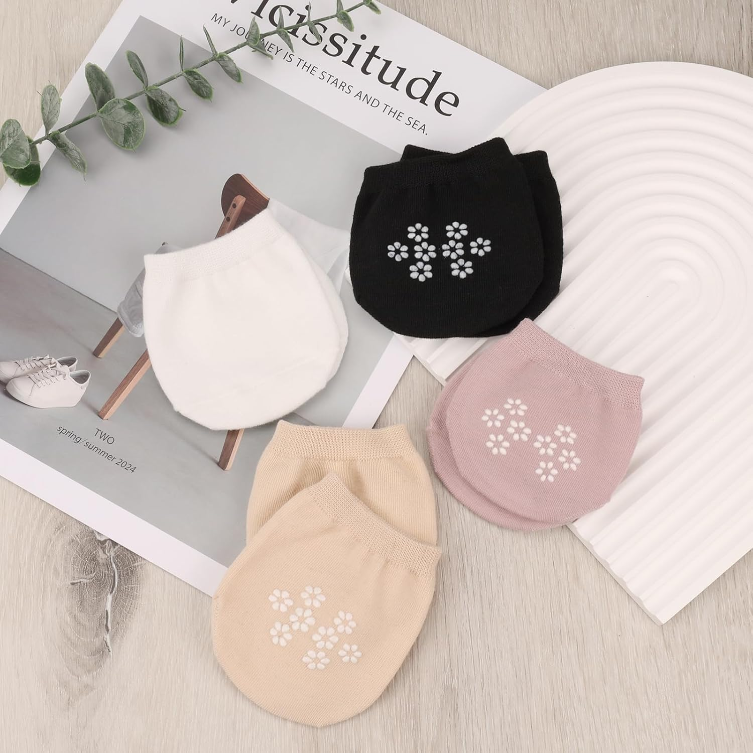 8 Pairs Toe Topper Socks Women No Show, Half Socks Women Seamless Grip Non Slip, Women Socks Toe Socks for Slingback Shoes