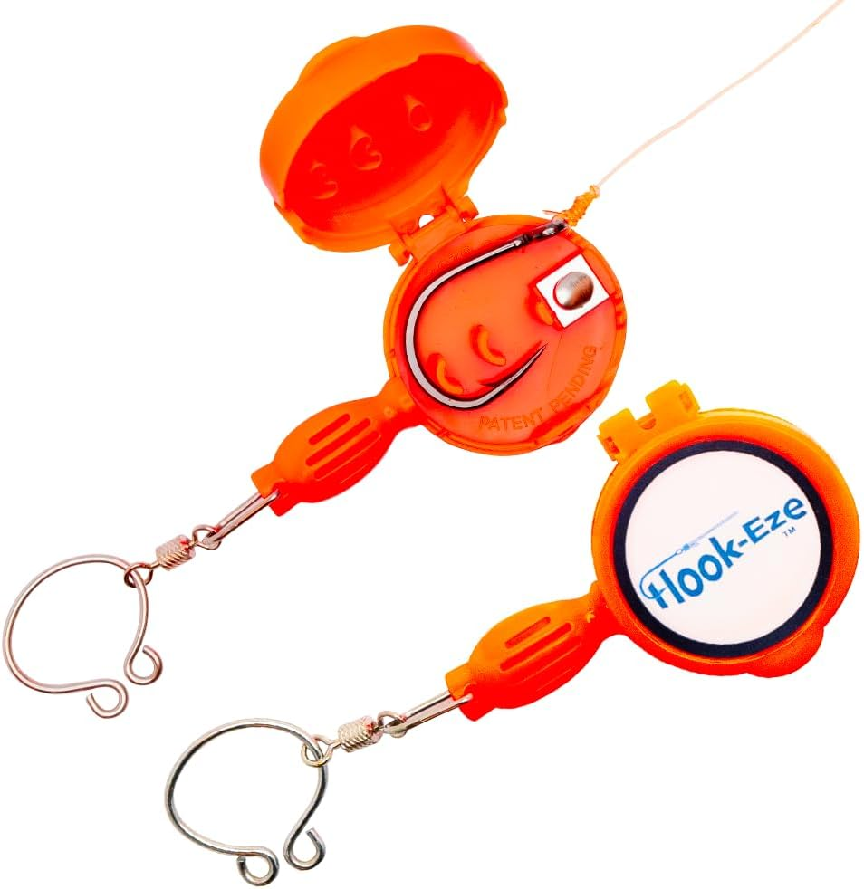 Hook-Eze NEW Larger Model Reef & Blue Water - Hook Tying & Safety Device + Line Cutter - Cover Hooks on 2 Rods & Travel Safely Fully Rigged. Multi Function Fishing Device.