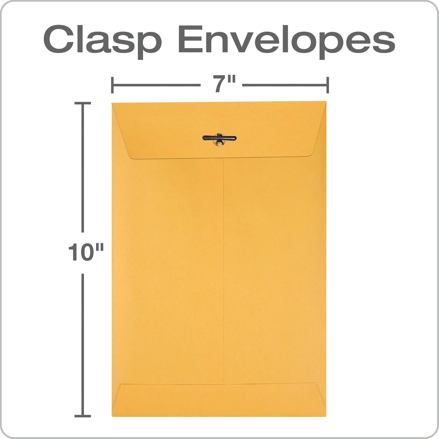 Quality Park 7 X 10 Clasp Envelopes, Clasp and Gummed Closures for Storing or Mailing, 28 Lb Kraft Paper, 100 per Box (QUA37868) image number 1
