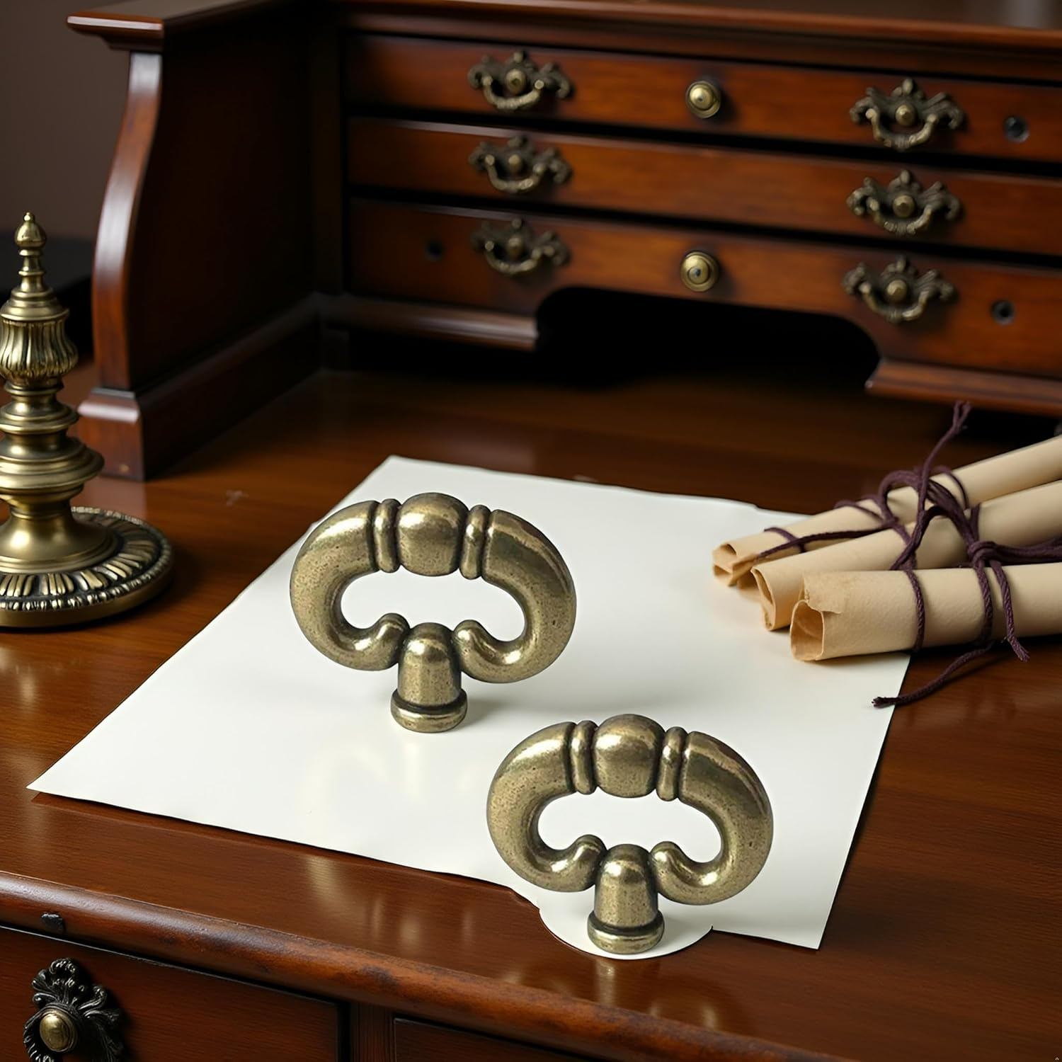 Zhangyihot 2Pcs Ring, Antique Bronze Vintage Style Drawer Knob Ring with Back Plate Antique Bronze Drawer Pull Dresser Pull Cabinet Knob Kitchen Door Knob Hardware Cabinet and Furniture Knobs