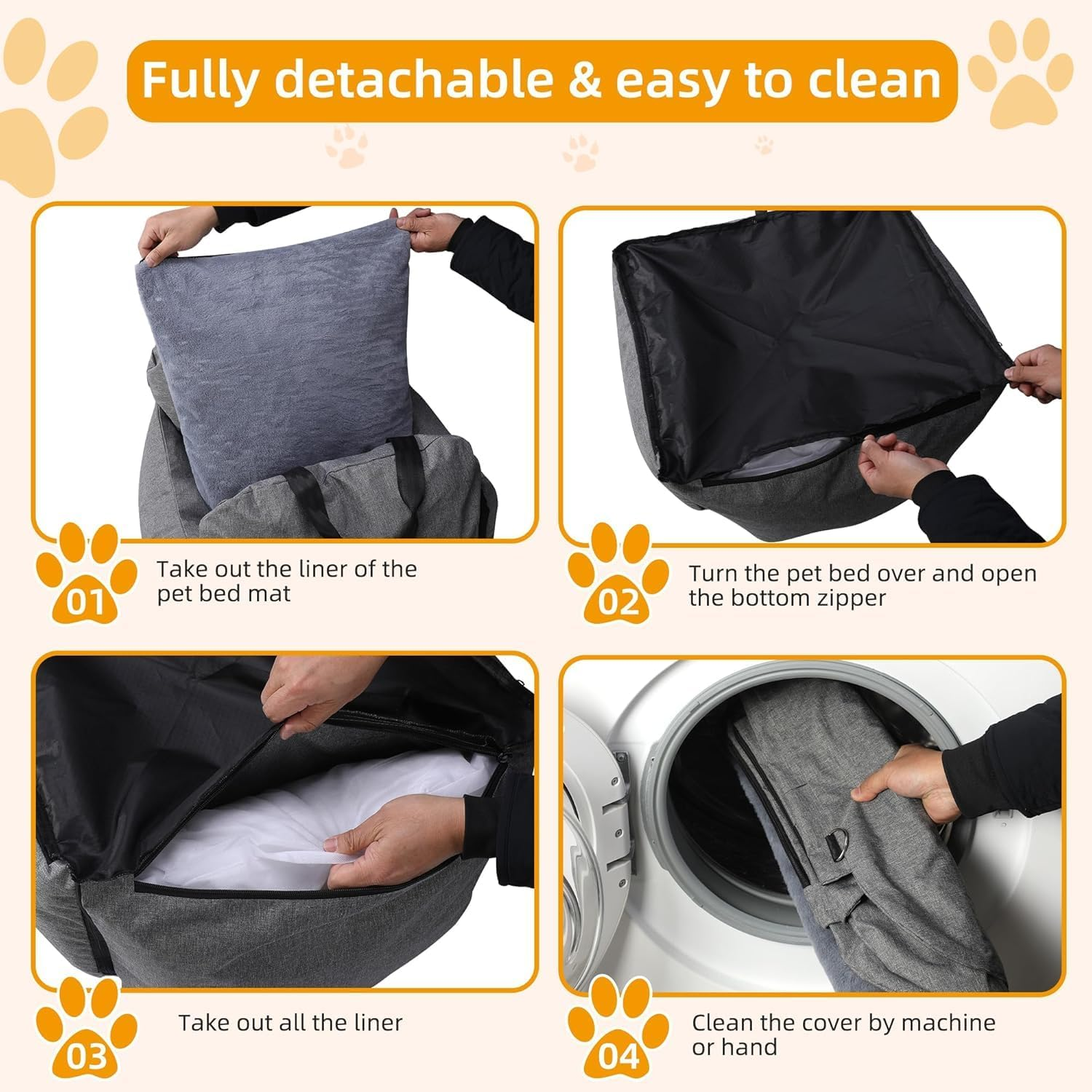 Small Dog Booster Car Seat, Portable Pet Safety Seat with Storage Pockets, Thickened Memory Foam Filling, Detachable and Washable Pet Puppy Travel Bed, Gray