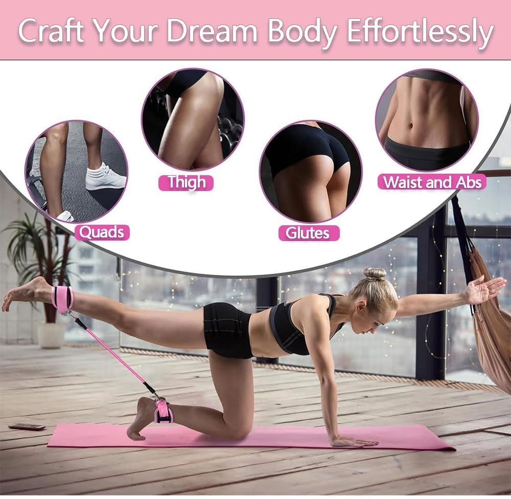 Ankle Resistance Bands with Cuffs &ndash; 3-Piece TPE Exercise Bands Set for Legs, Glutes, and Hip Training, Durable Workout Bands for Kickbacks, Home and Gym Fitness image number 3