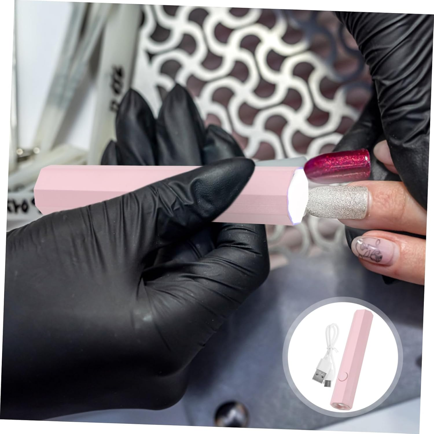 DONFAMDS Portable Mini UV Nail Lamp Nail Polish Dryer with USB Charging Handheld Manicure Light for Salon and Home Use Even Heat Suitable for Beginners and DIY Manicure image number 1