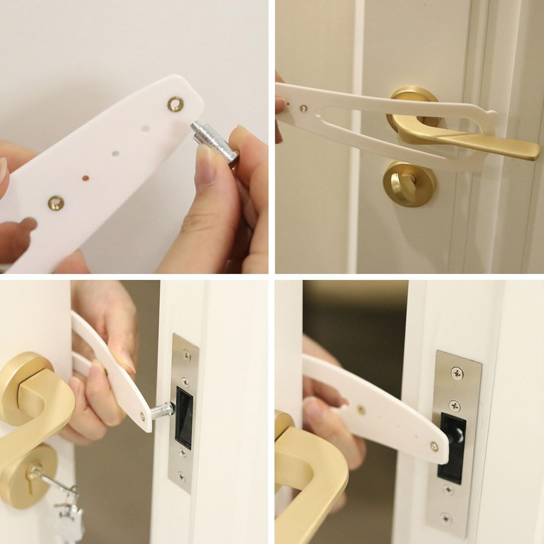 LEEQ 2Pcs Cat Door Lock - Alternative Door Locks for Children Dogs Door Stopper for Baby Safety Cat Door Holder Latch to Keep Cats in Dog Outside image number 5