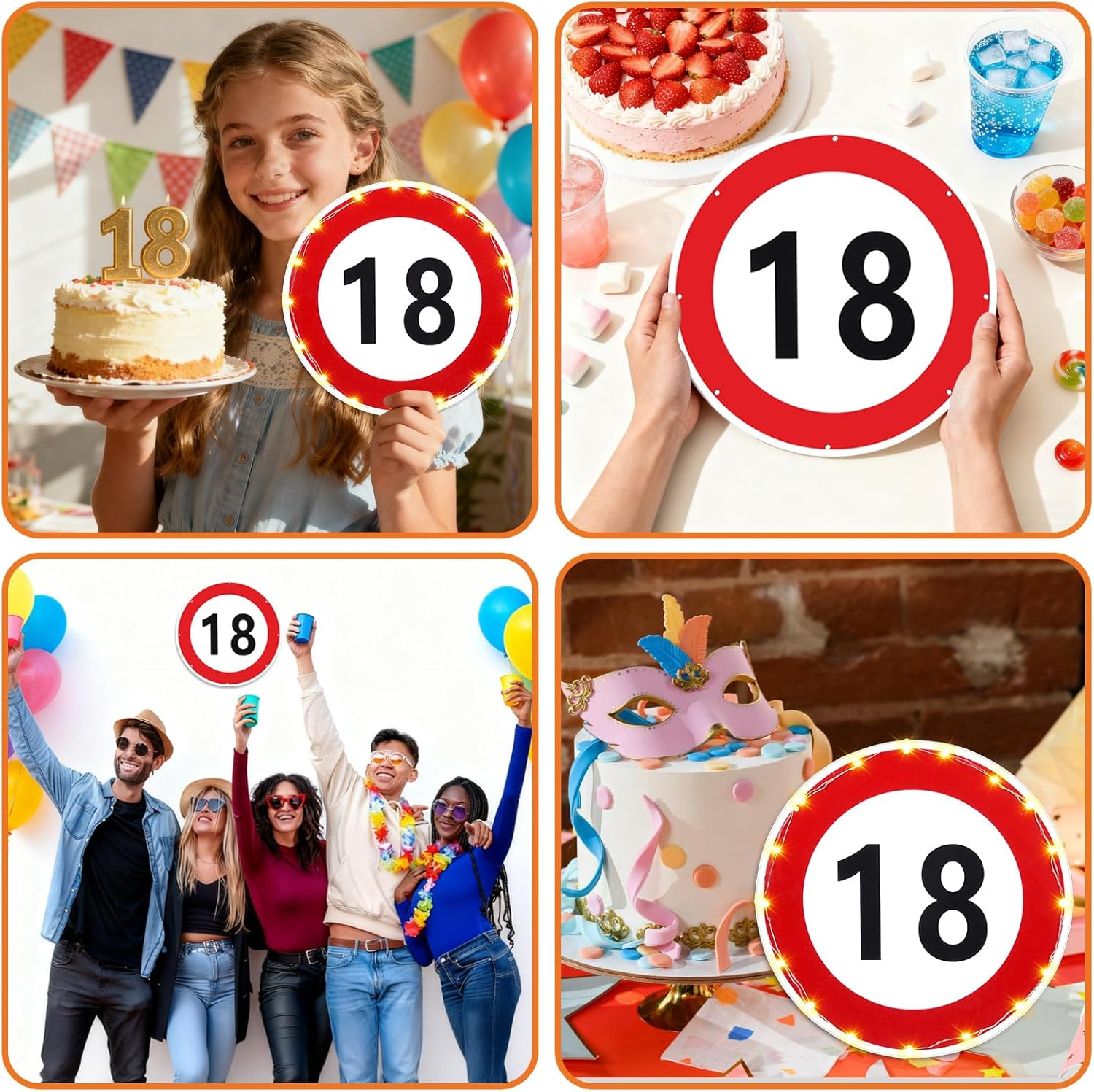 18Th Birthday Boy Girl 18 round Metal Aluminium Gift Money Gift Birthday Boy Girl with LED Fairy Lights Money Gifts Birthday 18Th Birthday Decoration image number 2