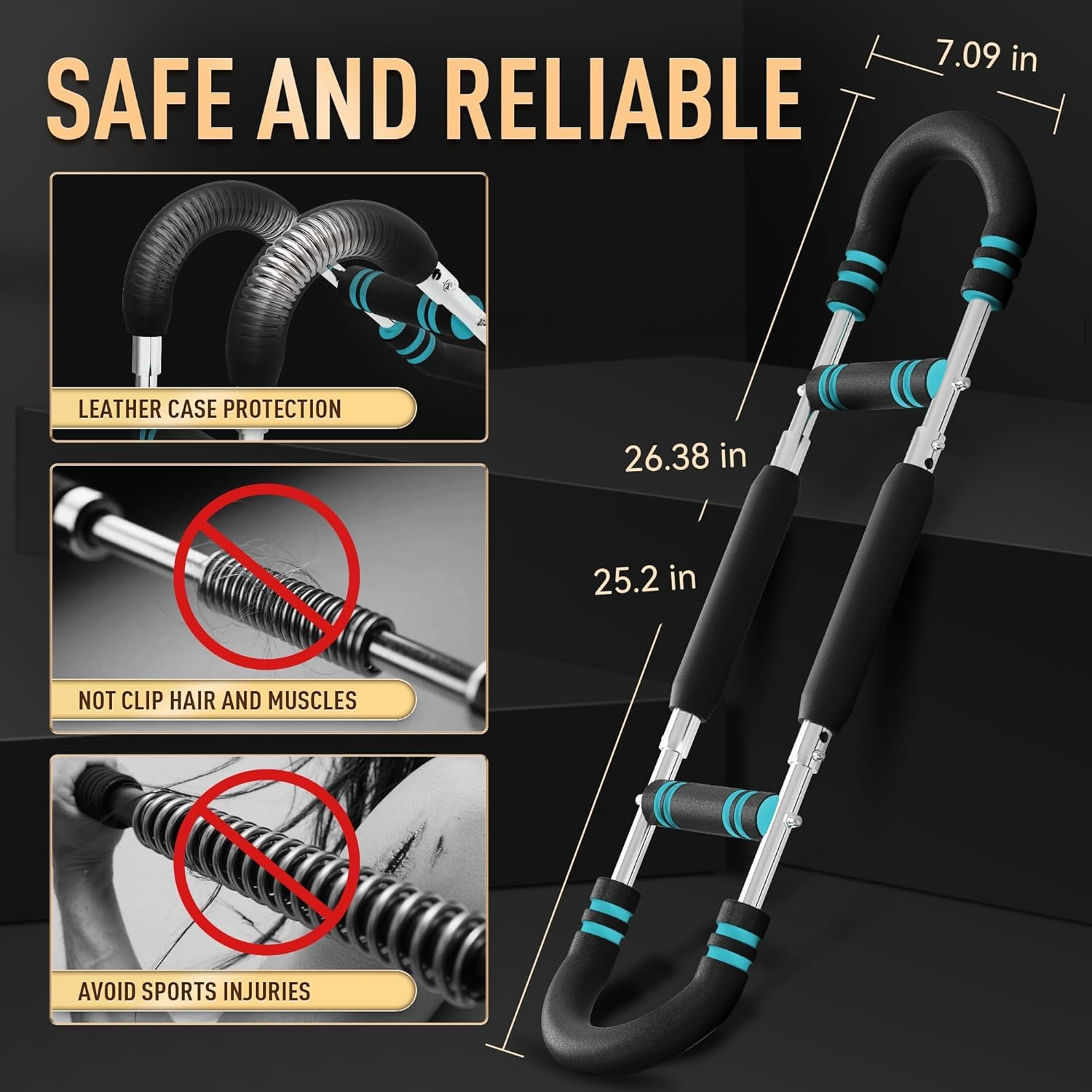 Exercise Fitness Equipment for Arm Chest, Home Gym Shoulder Muscle Workout, Strength Training Equipment Twister Arm Exerciser, Strength Forearm Trainer, Resistance Strengthener for Men Women image number 6