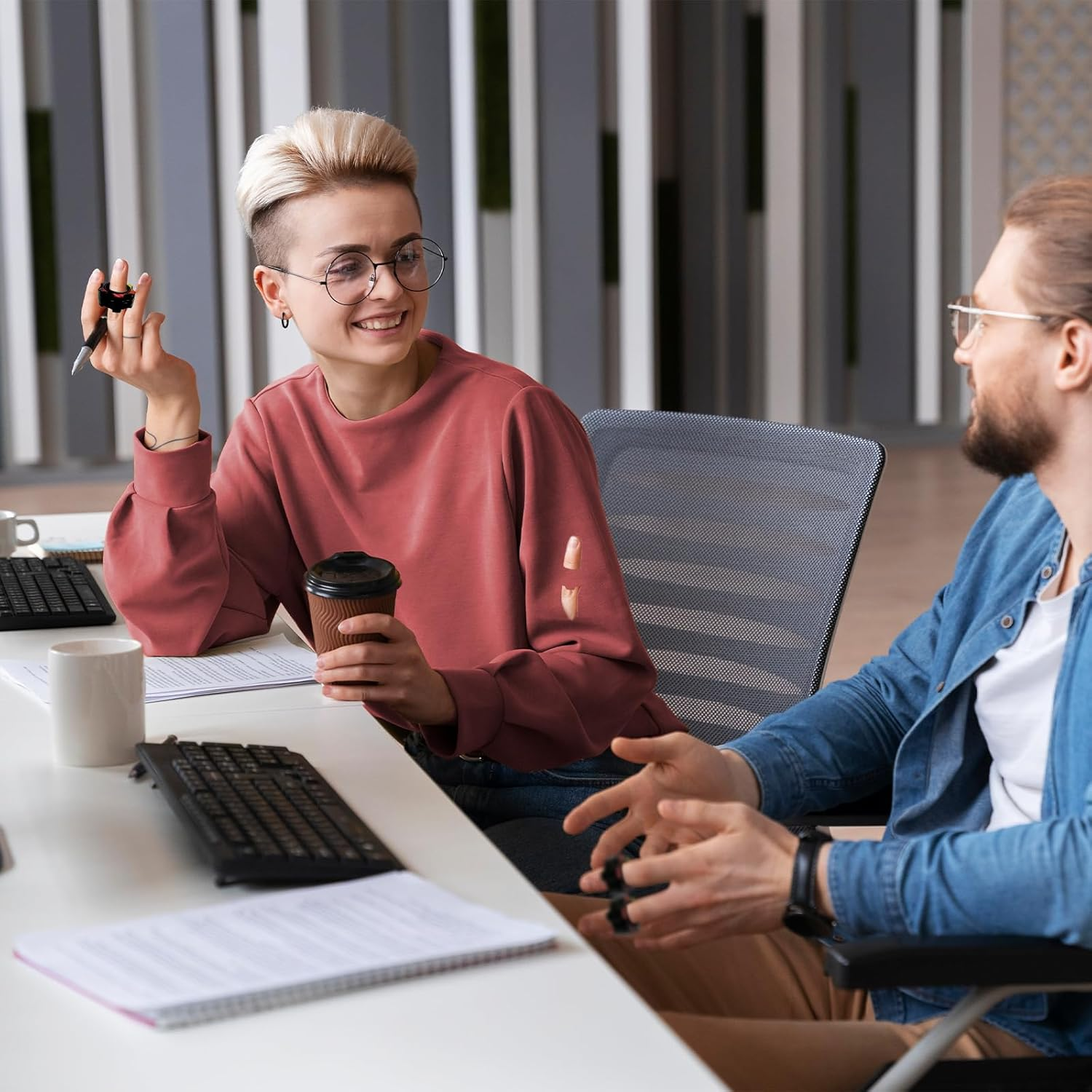 TEAONE Magnetic Finger Toys, 3 PCS Fidget Rings Toy for Anxiety and Stress Relief (Colorful) image number 1