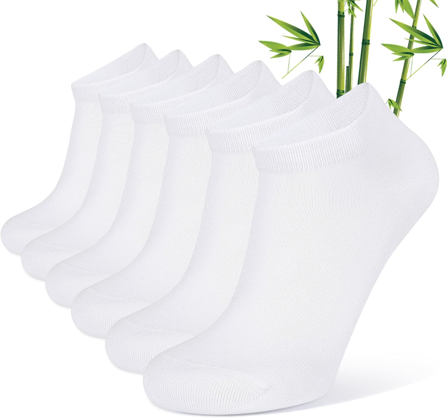 CLOSEMATE 6 Pairs Men Short Socks Bamboo Viscose Ankle Low Cut Breathable Non Slip Casual image number 1