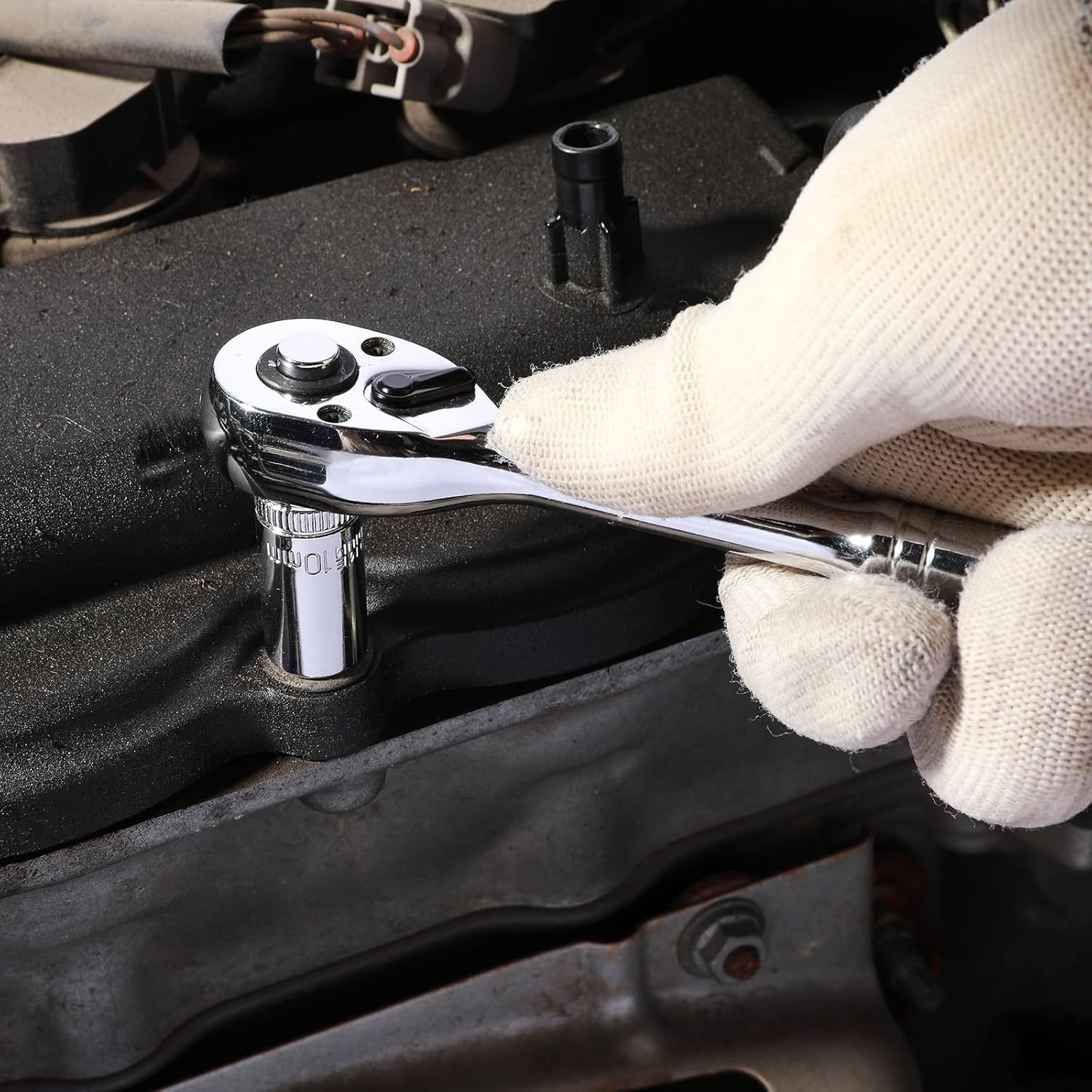 CASOMAN 13PCS 1/4" Drive Mid-Length Socket Set, 6-Point, Mirror Chrome Finish, Metric, 4Mm to 15 Mm image number 2