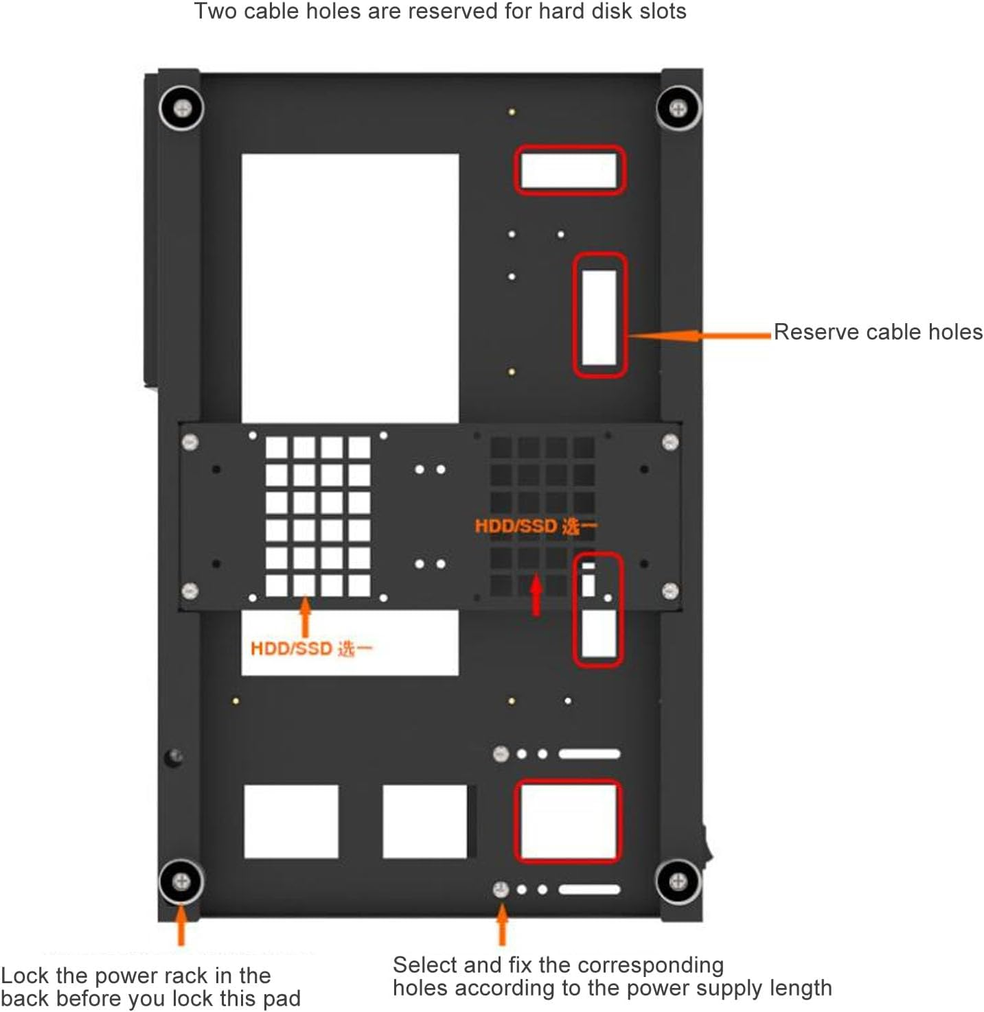 DIY Computer Motherboard Case Rack, Open Chassis Case Rack with Handle for ATX M ATX ITX Motherboards, Widely Body Heat Dissipation Design image number 1